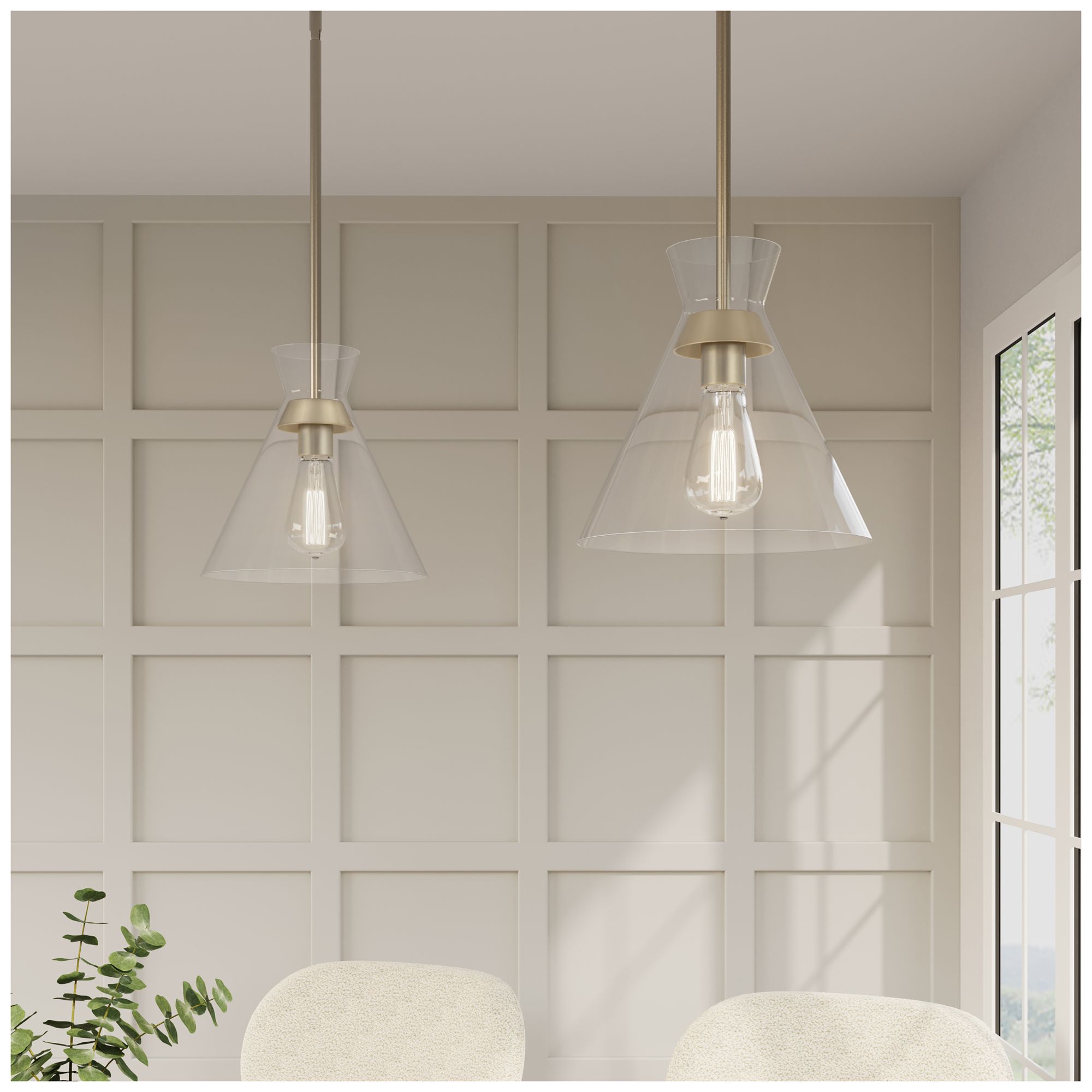 Image 5 Millennium Amarella 1-Light 10" Modern Gold Pendant with Glass Shade more views