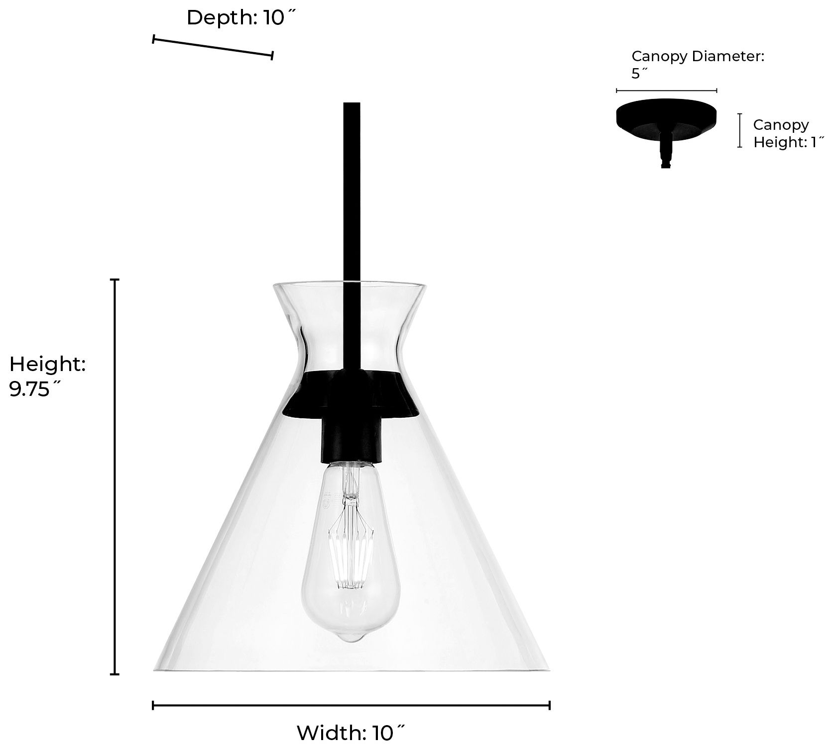 Image 7 Millennium Amarella 1-Light 10" Modern Gold Pendant with Glass Shade more views