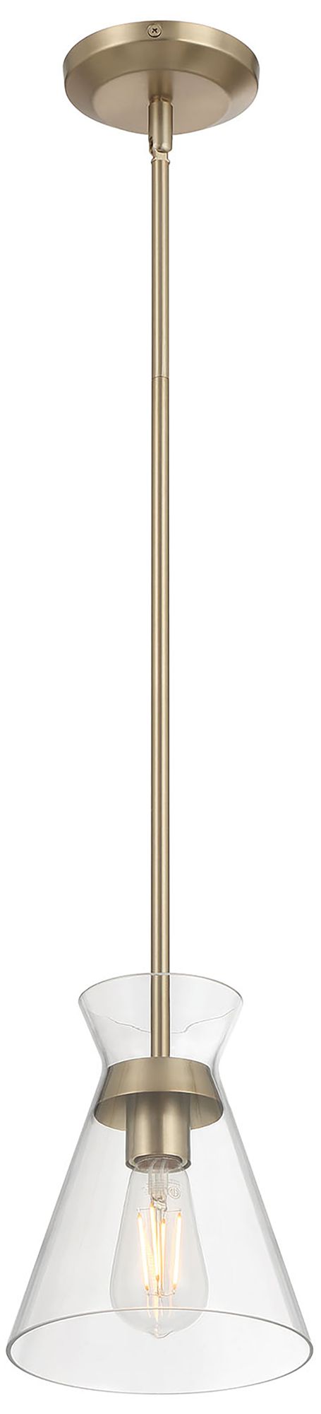Millennium Amarella 1-Light 7" Modern Gold Mini Pendant with Glass Shade