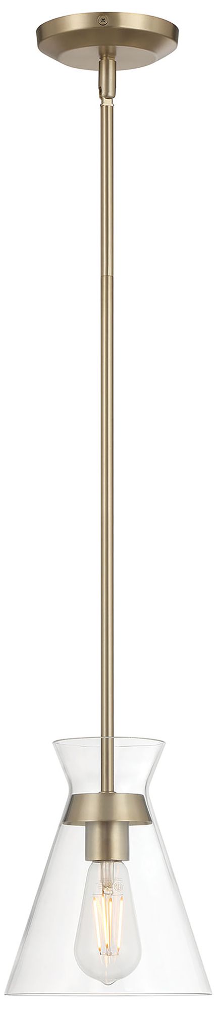 Image 3 Millennium Amarella 1-Light 7" Modern Gold Mini Pendant with Glass Shade more views