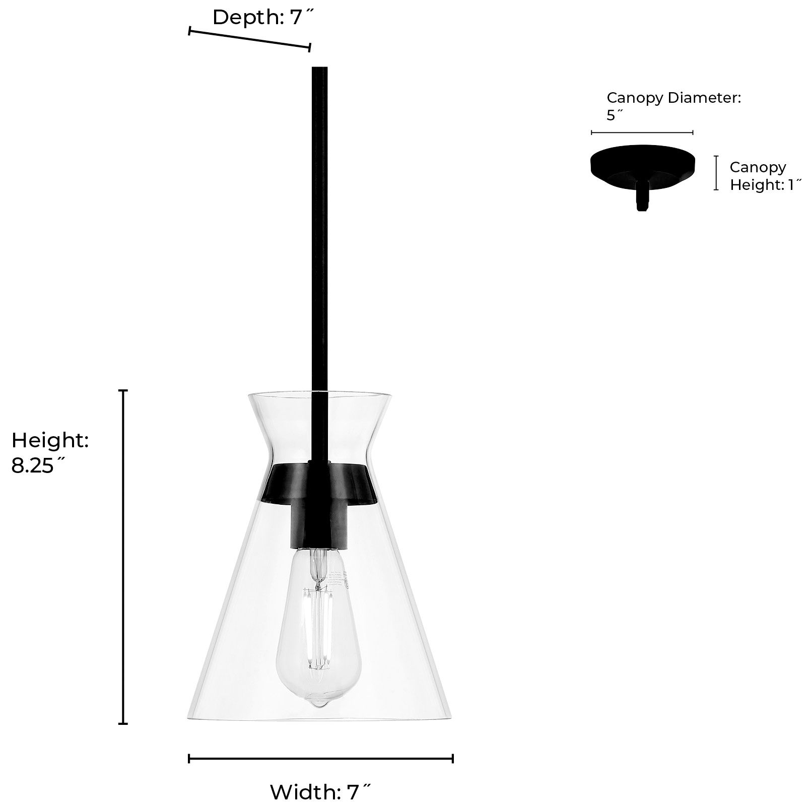Image 7 Millennium Amarella 1-Light 7" Modern Gold Mini Pendant with Glass Shade more views