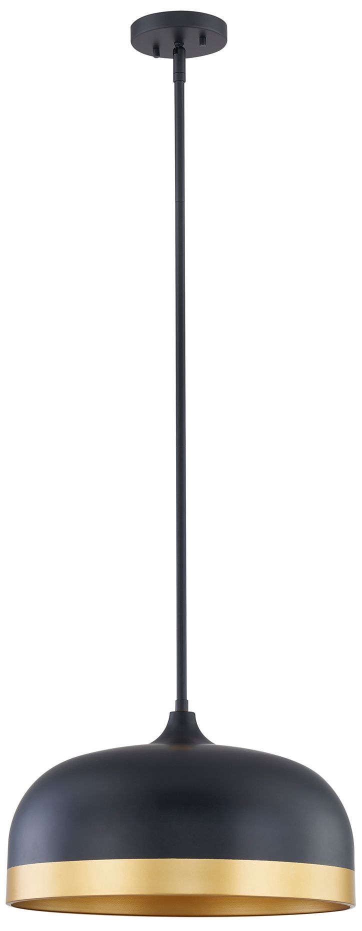 Millennium Amarra 3-Light 16" Matte Black Pendant with Steel Shade