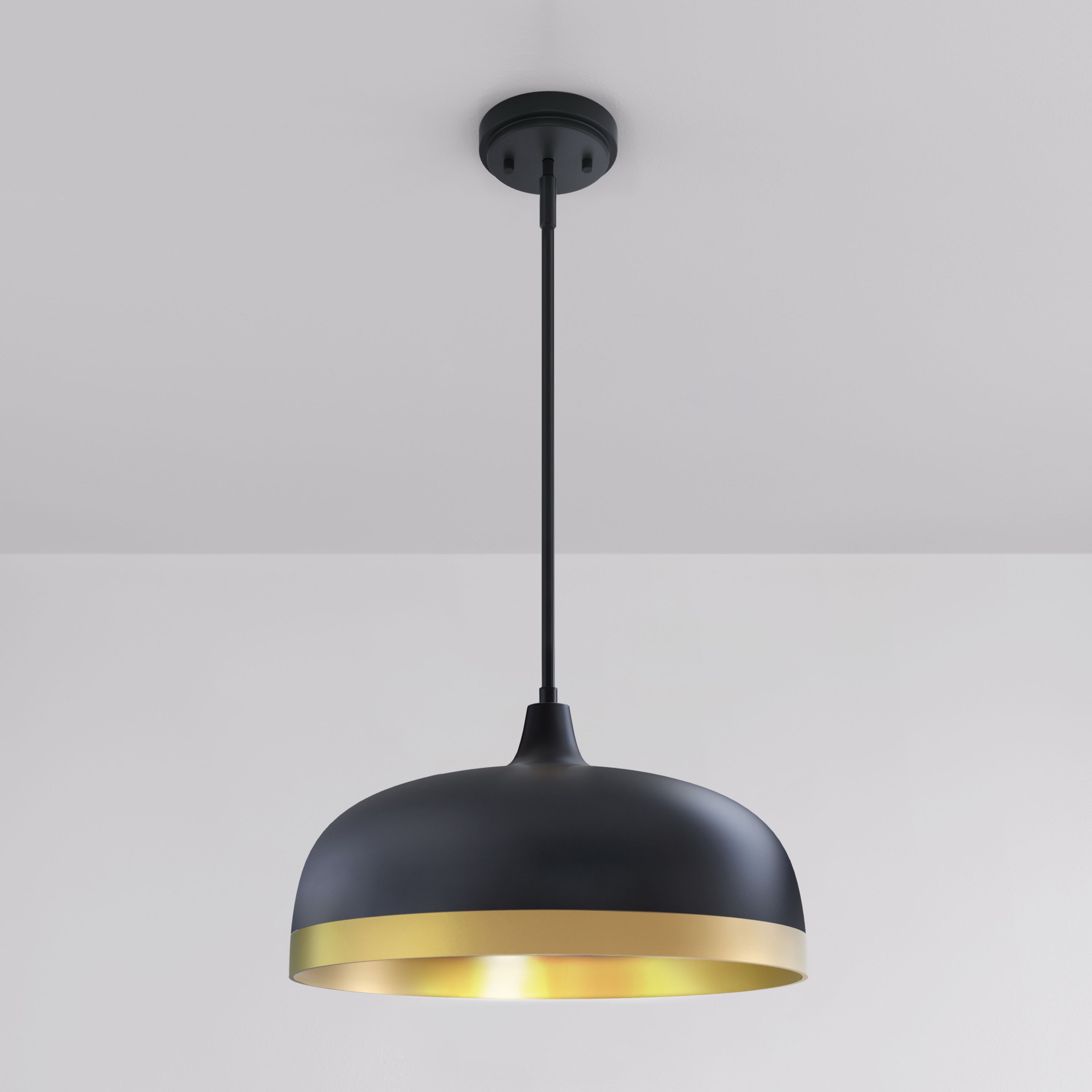 Image 7 Millennium Amarra 3-Light 16" Matte Black Pendant with Steel Shade more views