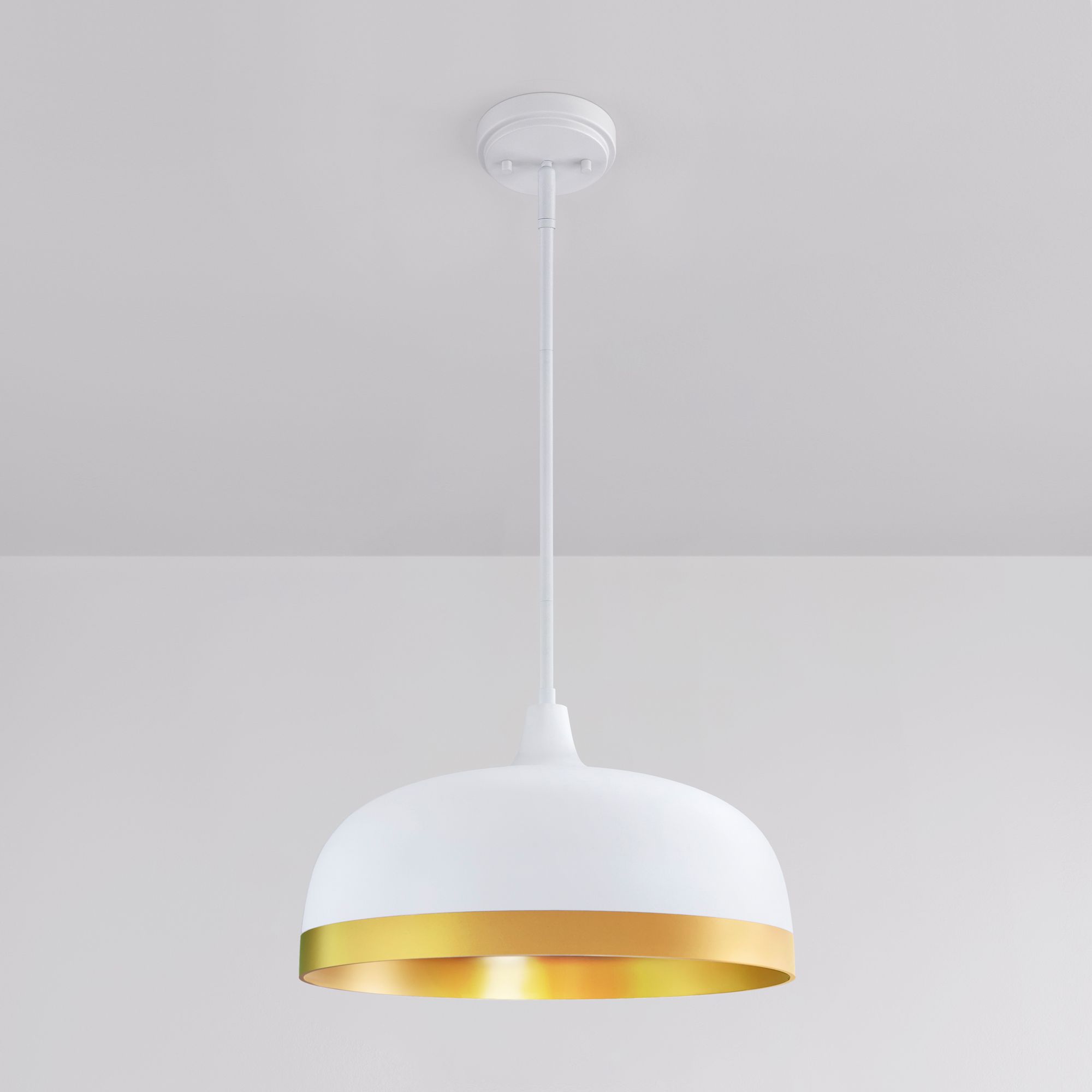Image 4 Millennium Amarra 3-Light 16" Matte White Pendant with Steel Shade more views