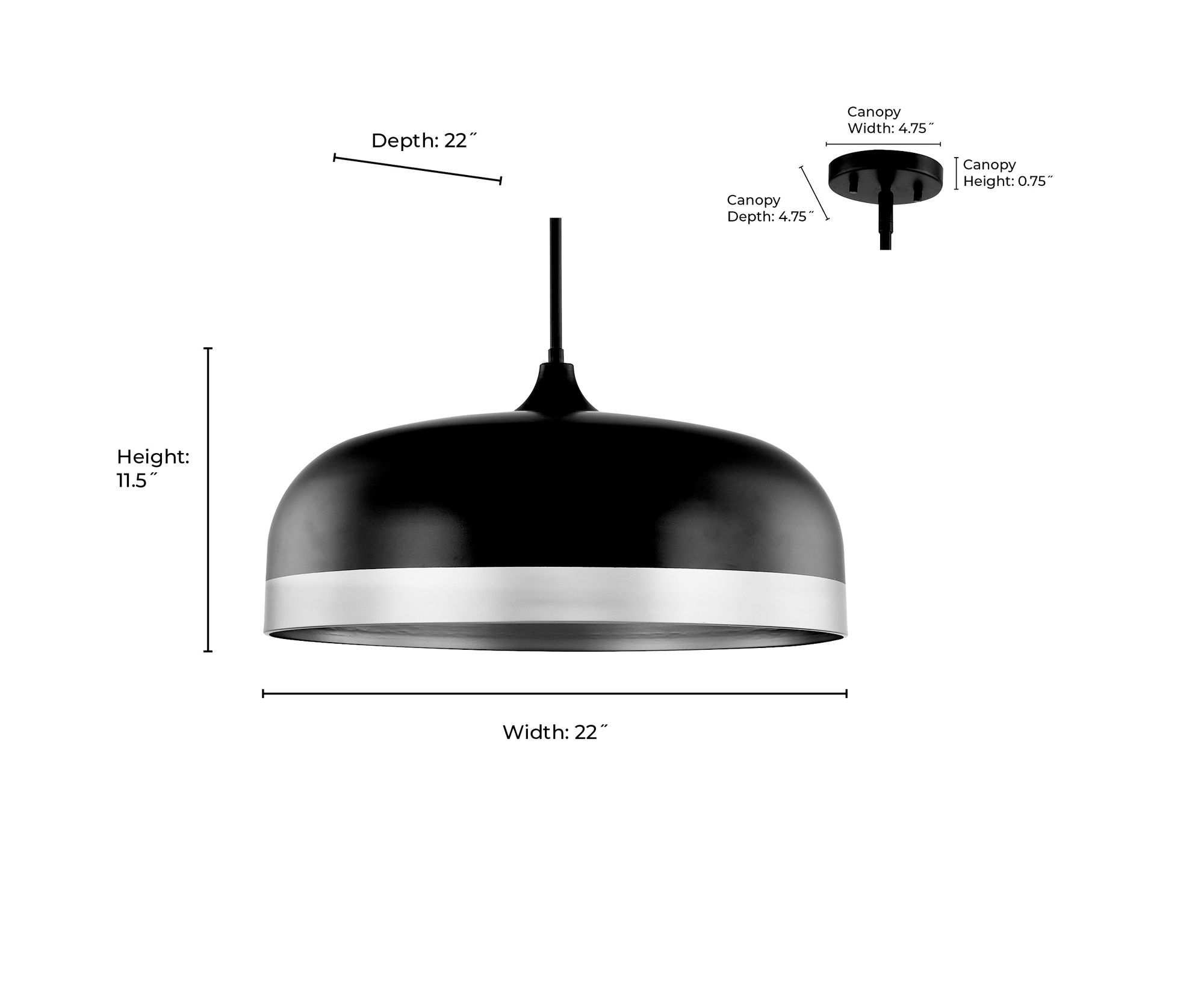Image 4 Millennium Amarra 4-Light 22" Matte Black Pendant with Steel Shade more views