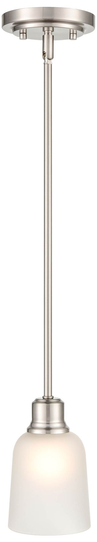 Millennium Amberle 1-Light 5.25" Brushed Nickel Pendant with Glass Shade