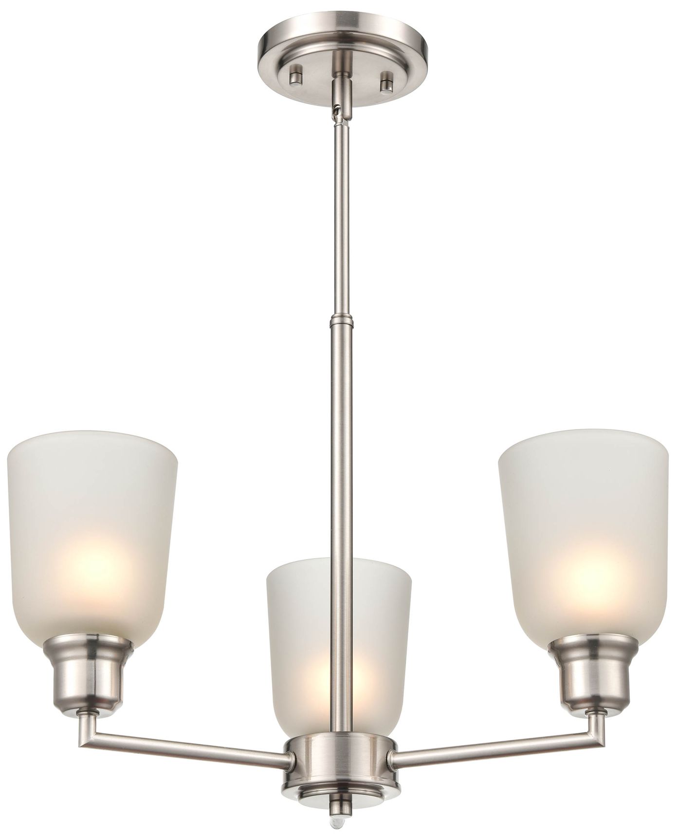 Millennium Amberle 3-Light 19.5" Brushed Nickel Chandelier with Glass Shade
