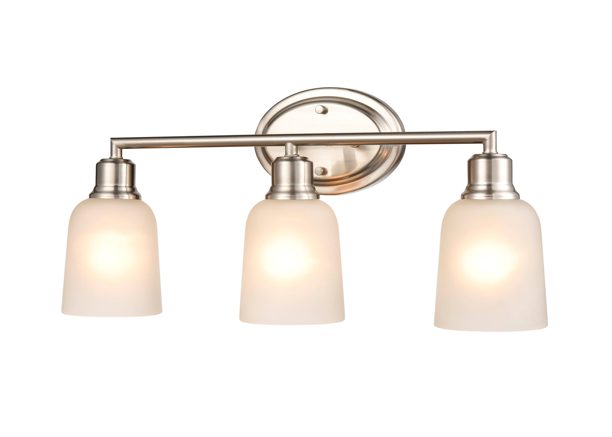 Image 2 Millennium Amberle 3-Light 22" Brushed Nickel Vanity Light with Glass Shade more views