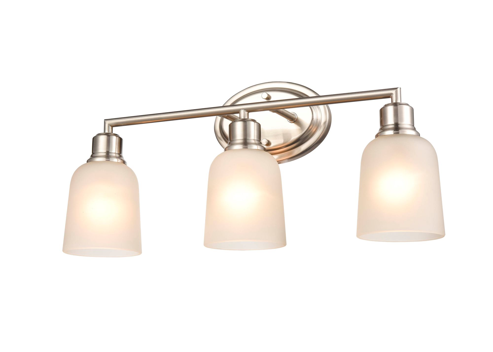 Image 3 Millennium Amberle 3-Light 22" Brushed Nickel Vanity Light with Glass Shade more views