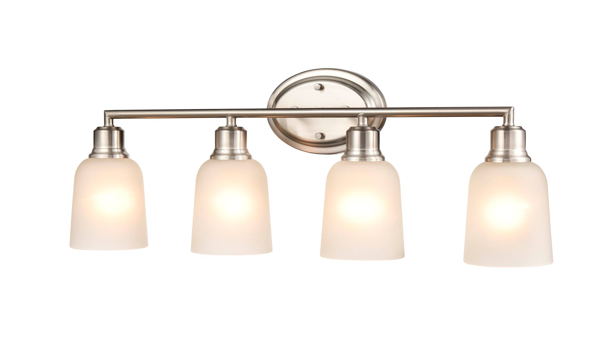 Image 2 Millennium Amberle 4-Light 28" Brushed Nickel Vanity Light with Glass Shade more views