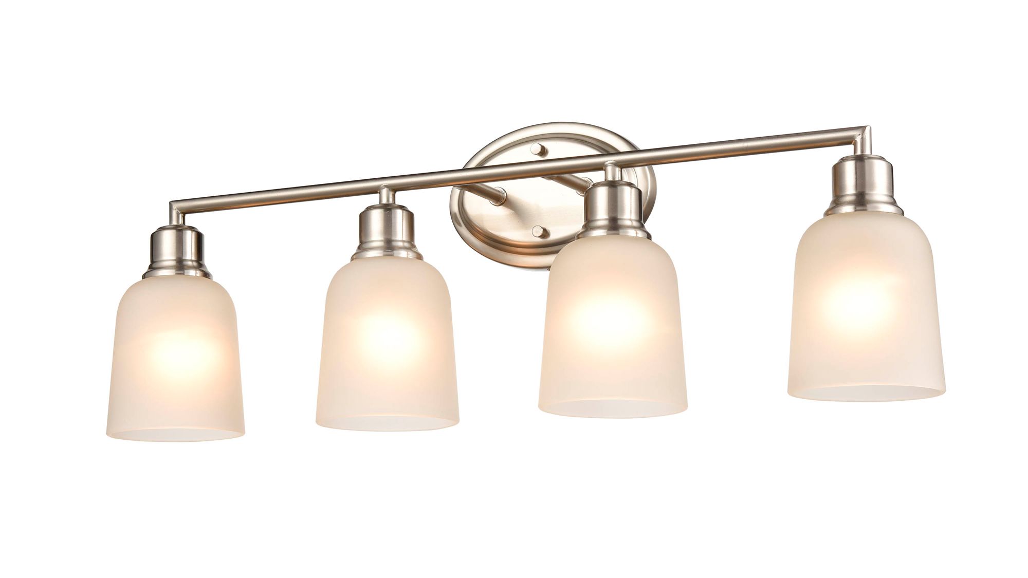 Image 3 Millennium Amberle 4-Light 28" Brushed Nickel Vanity Light with Glass Shade more views