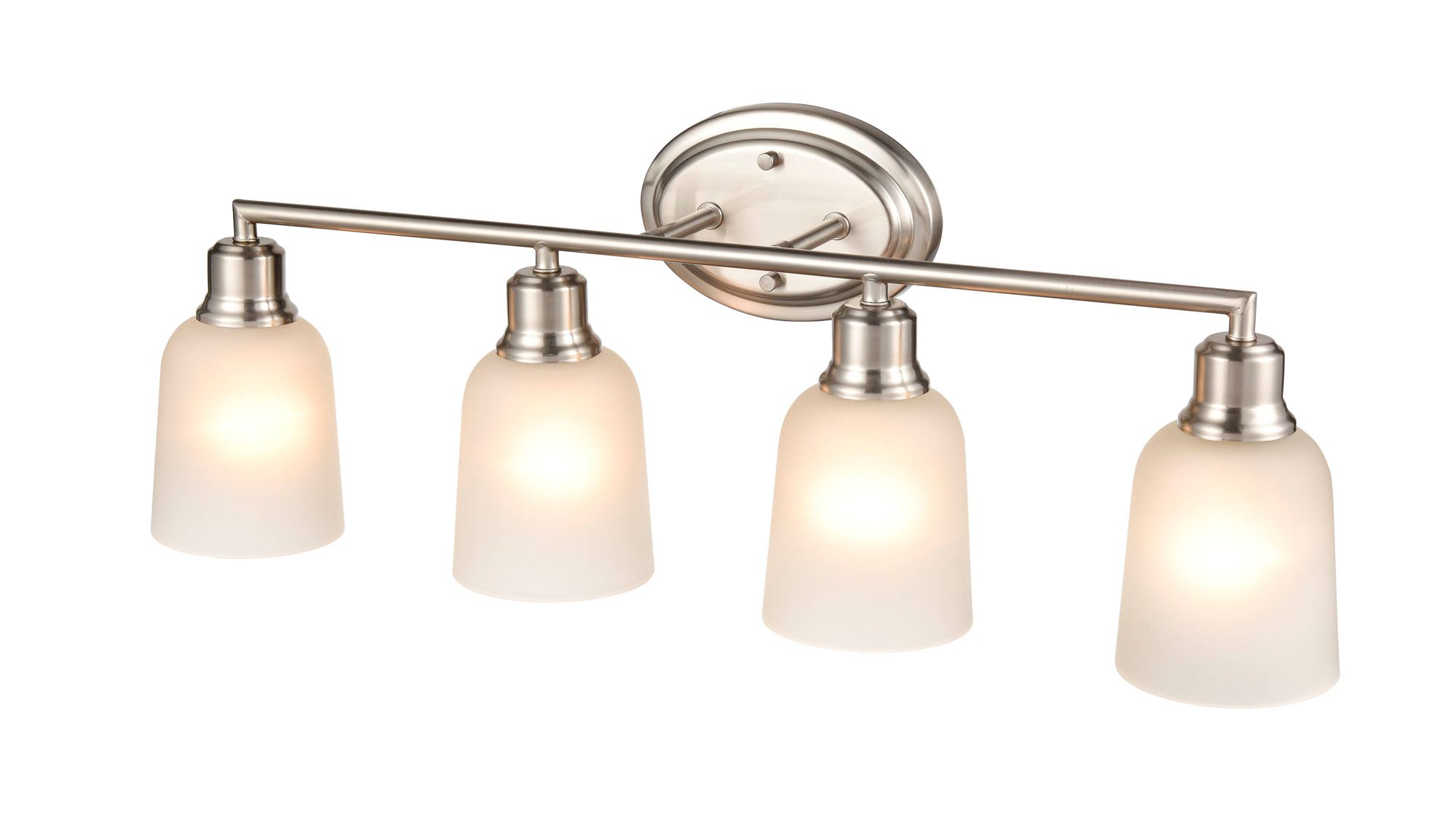 Image 4 Millennium Amberle 4-Light 28" Brushed Nickel Vanity Light with Glass Shade more views