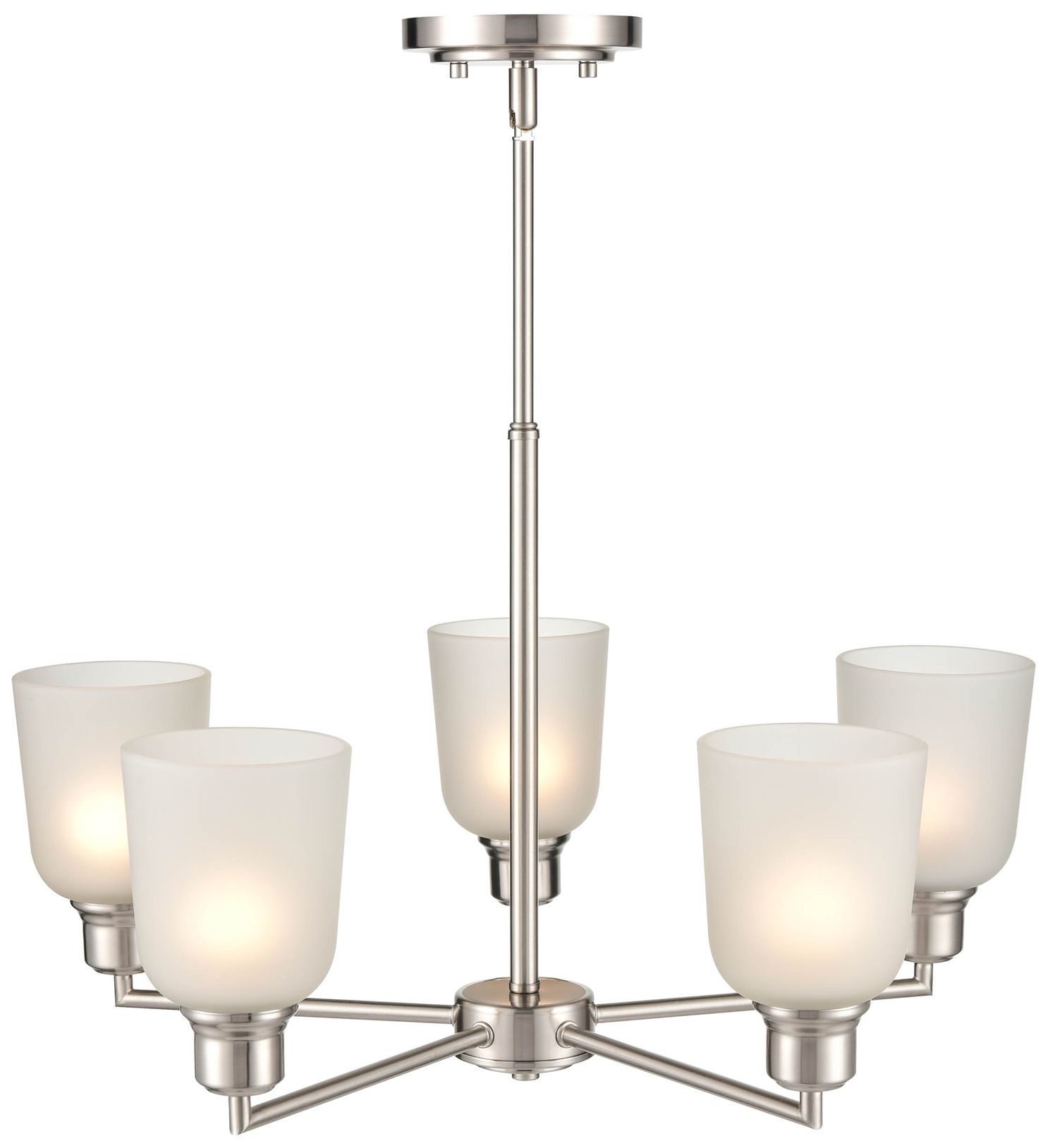 Millennium Amberle 5-Light 24" Brushed Nickel Chandelier with Glass Shade