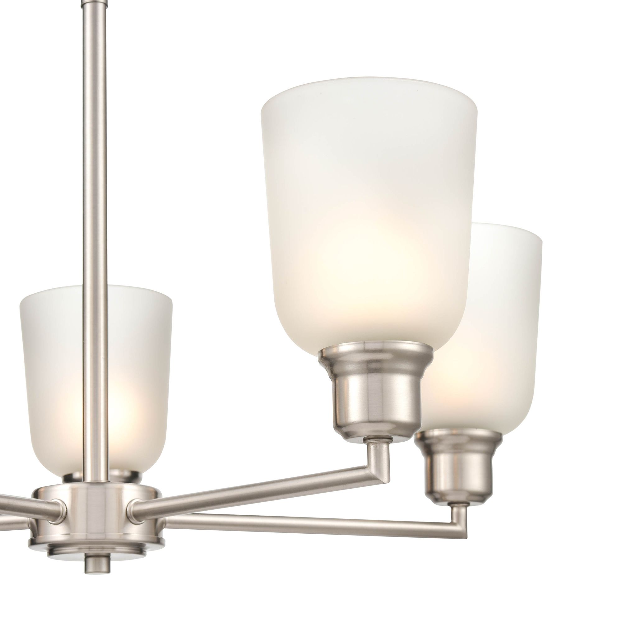 Image 4 Millennium Amberle 5-Light 24" Brushed Nickel Chandelier with Glass Shade more views