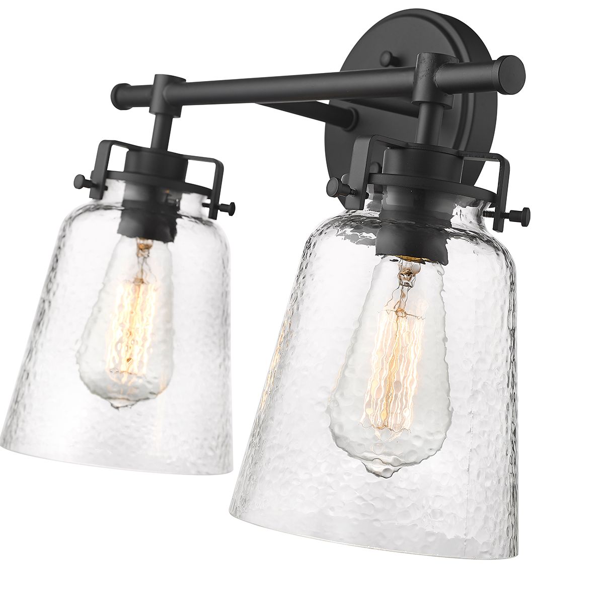 Image 4 Millennium Amberose 2-Light 15.9" Matte Black Vanity Light with Glass Shade more views
