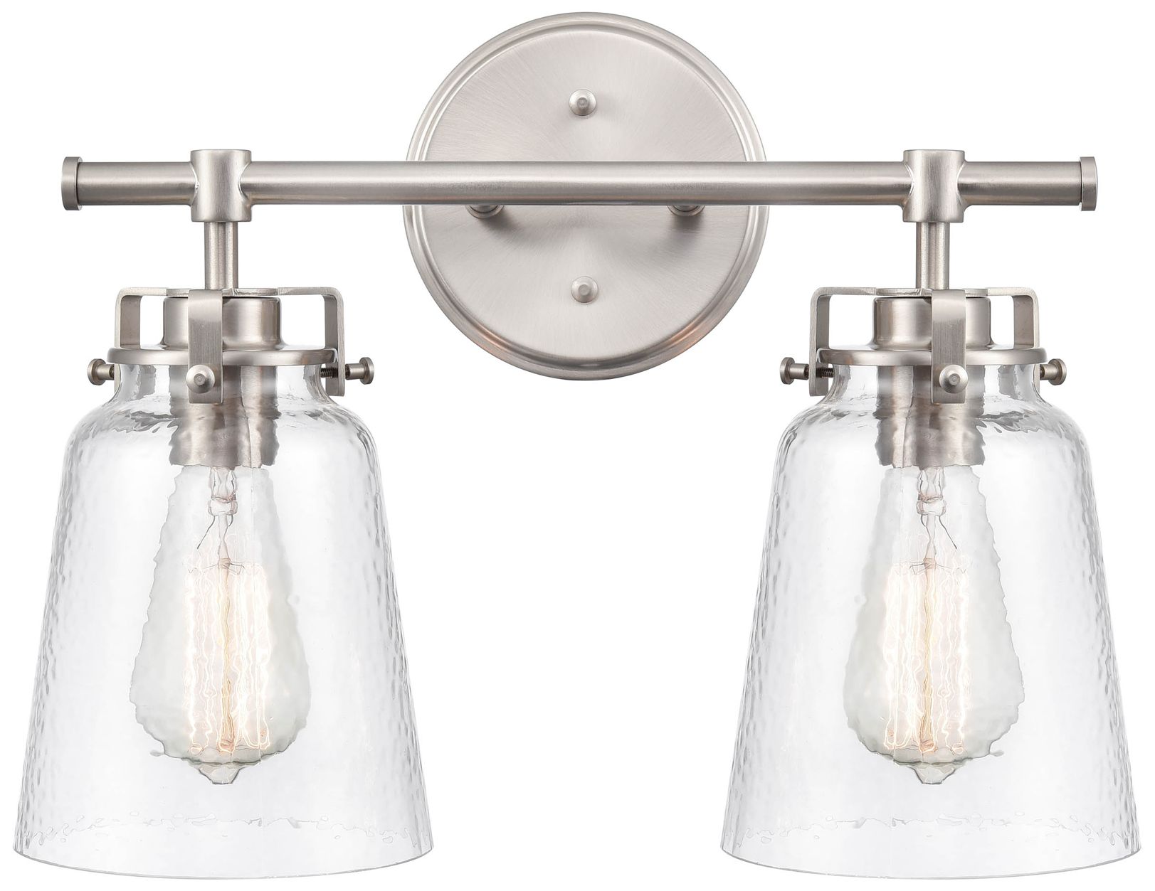 Millennium Amberose 2-Light 16" Brushed Nickel Vanity Light with Shade