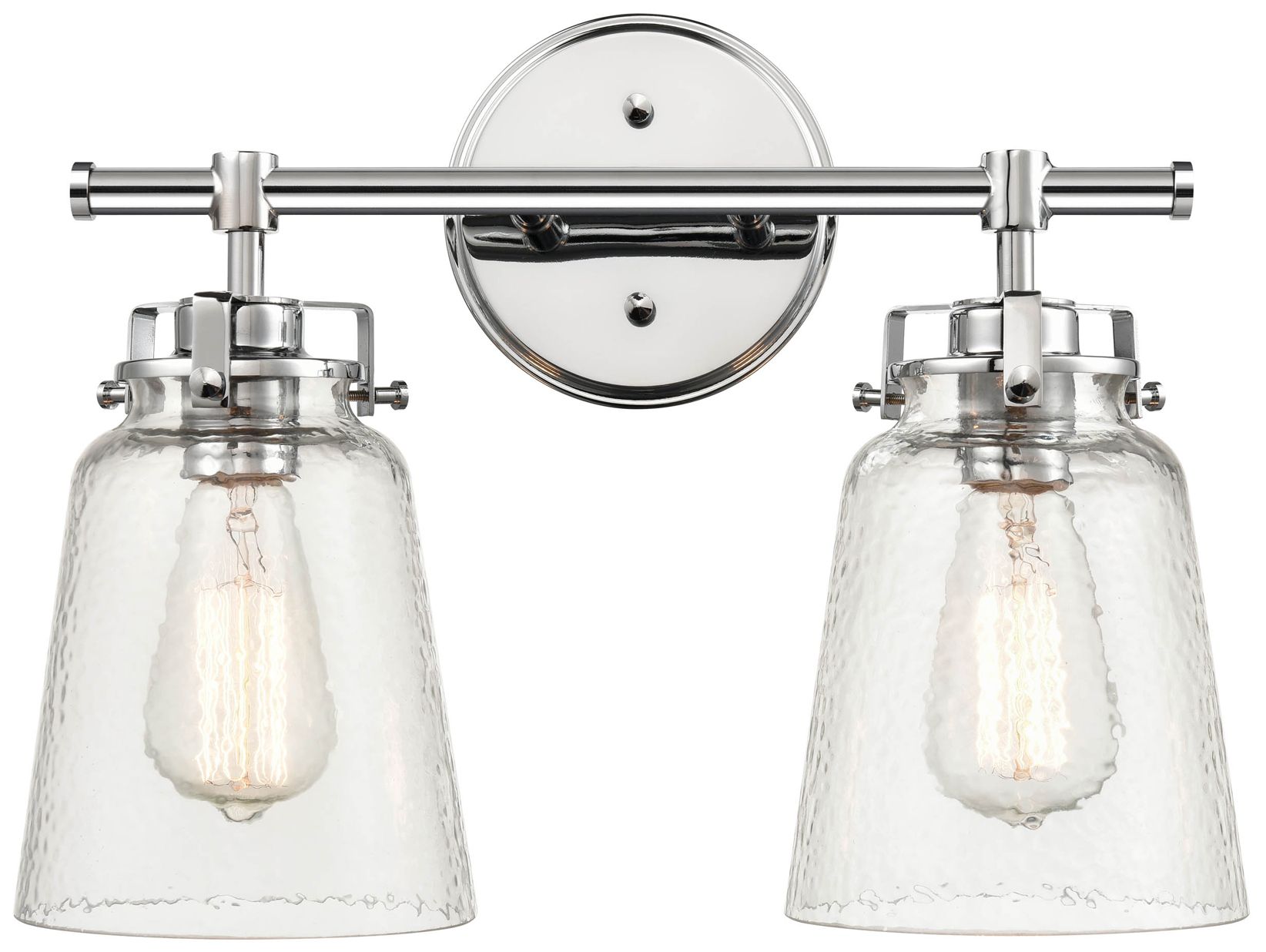 Millennium Amberose 2-Light 16" Chrome Vanity Light with Glass Shade
