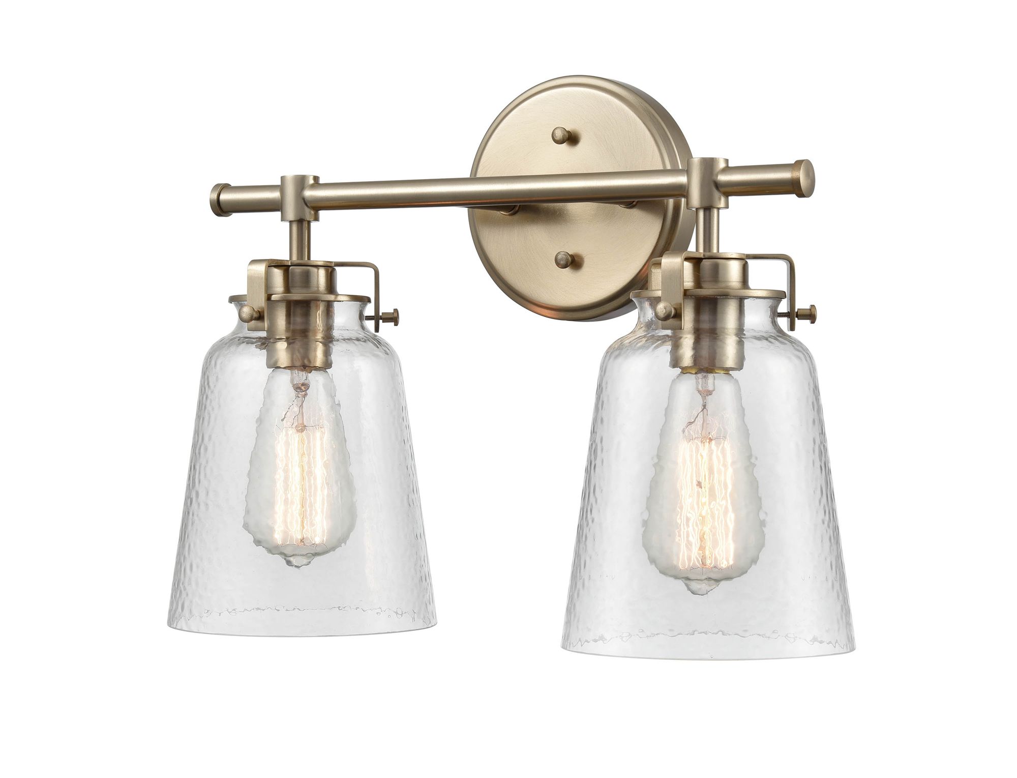 Image 2 Millennium Amberose 2-Light 16" Modern Gold Vanity Light with Glass Shade more views