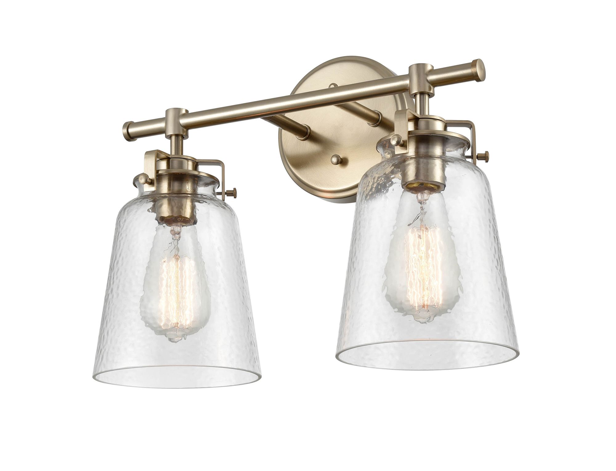 Image 3 Millennium Amberose 2-Light 16" Modern Gold Vanity Light with Glass Shade more views