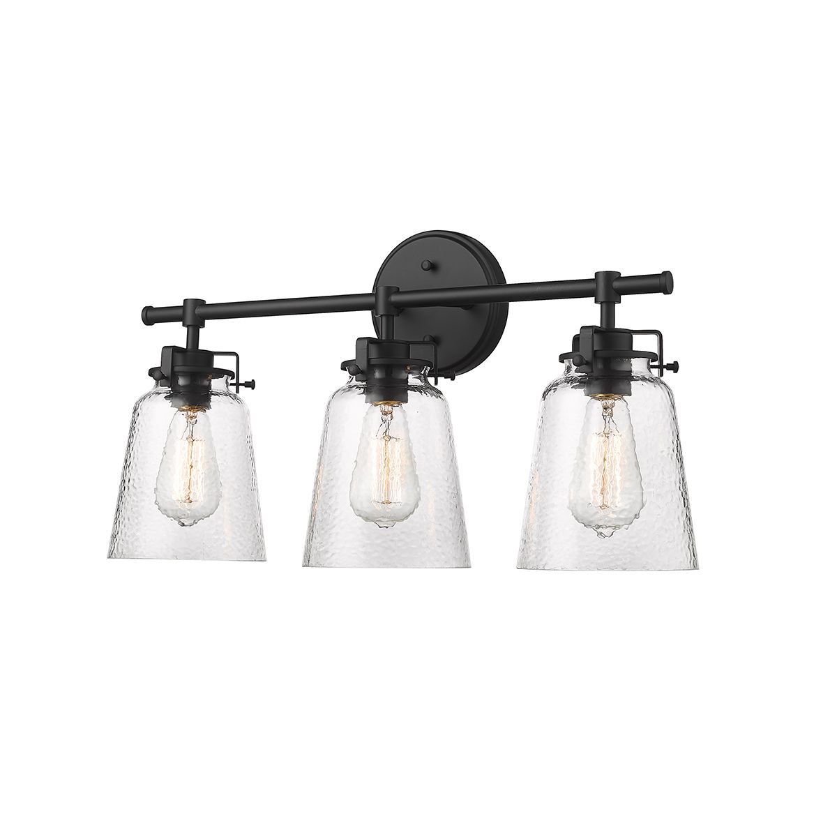 Image 2 Millennium Amberose 3-Light 22.9" Matte Black Vanity Light with Glass Shade more views