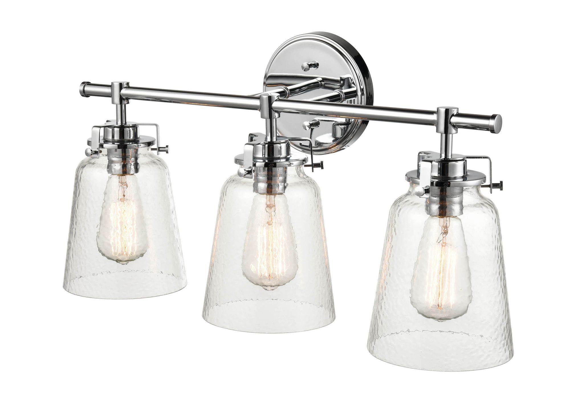 Image 4 Millennium Amberose 3-Light 23" Chrome Vanity Light with Glass Shade more views