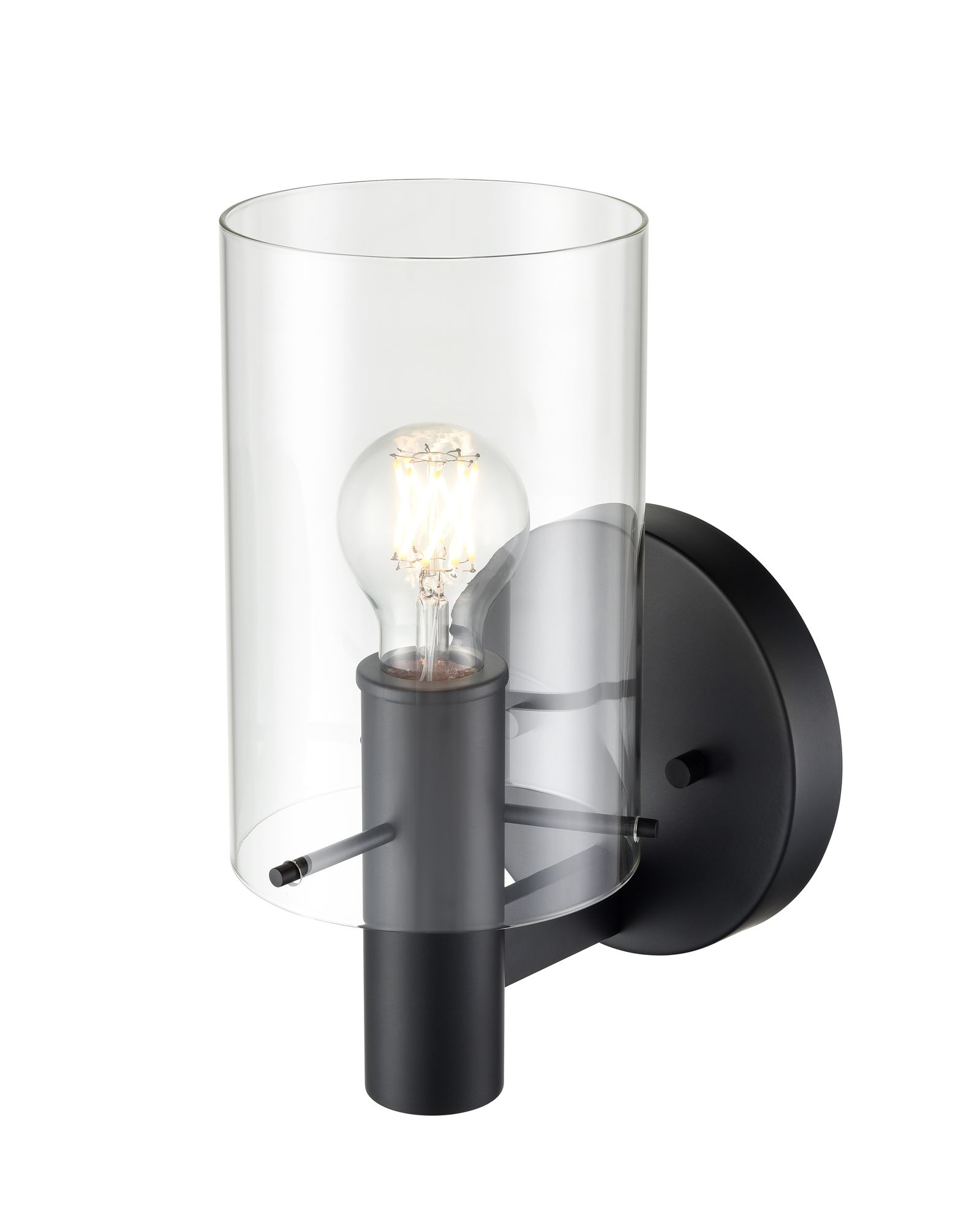 Image 3 Millennium Apolla 1-Light 6" Matte Black Wall Sconce with Glass Shade more views