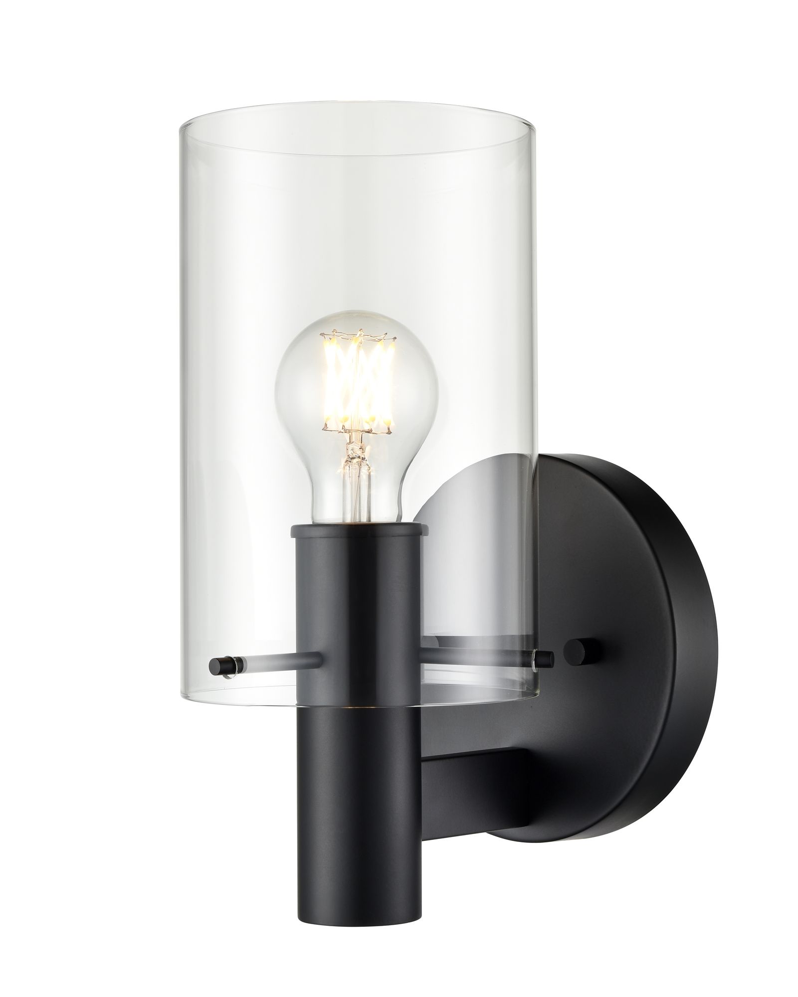 Image 4 Millennium Apolla 1-Light 6" Matte Black Wall Sconce with Glass Shade more views