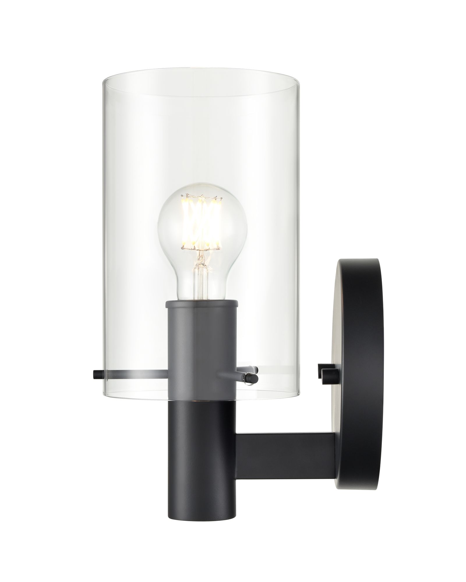 Image 5 Millennium Apolla 1-Light 6" Matte Black Wall Sconce with Glass Shade more views