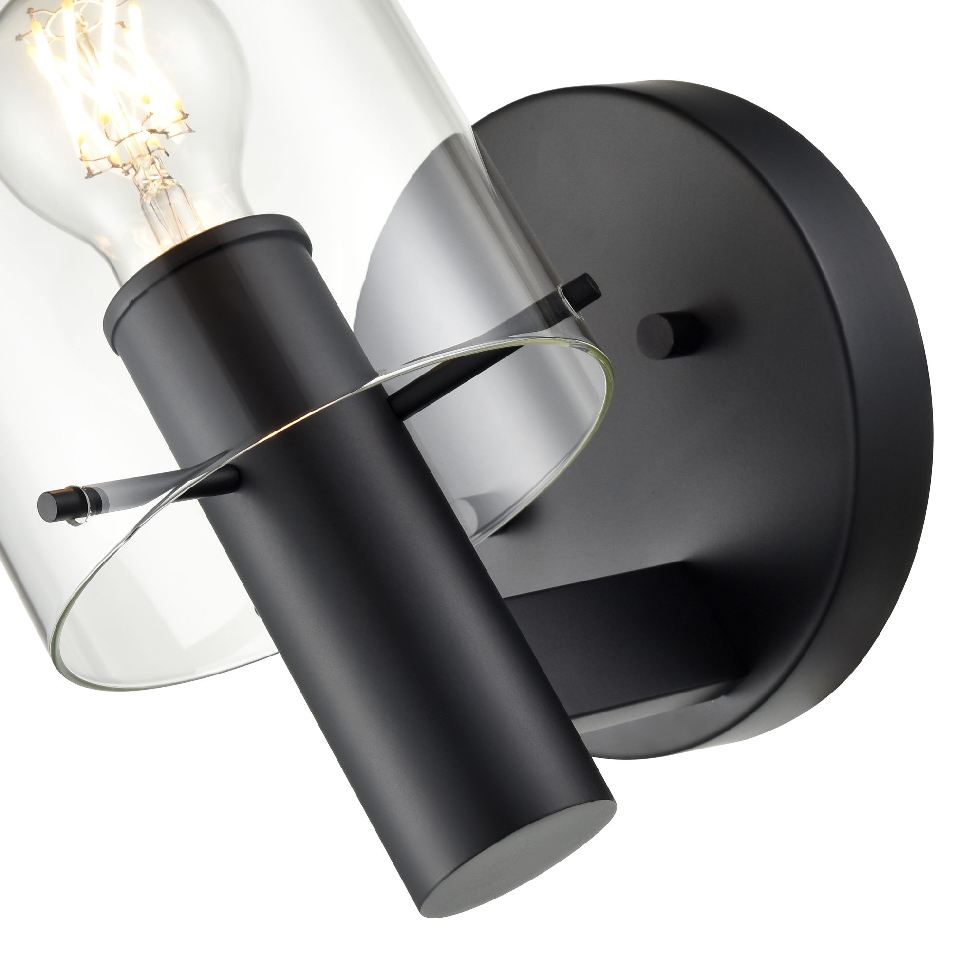 Image 6 Millennium Apolla 1-Light 6" Matte Black Wall Sconce with Glass Shade more views