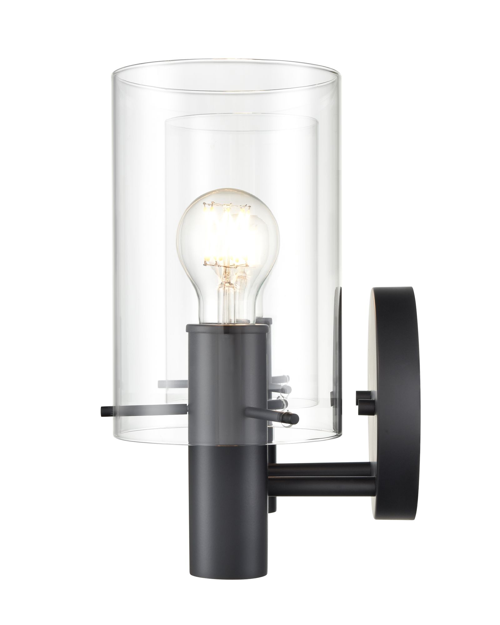 Image 5 Millennium Apolla 2-Light 15" Matte Black Vanity Light with Glass Shade more views