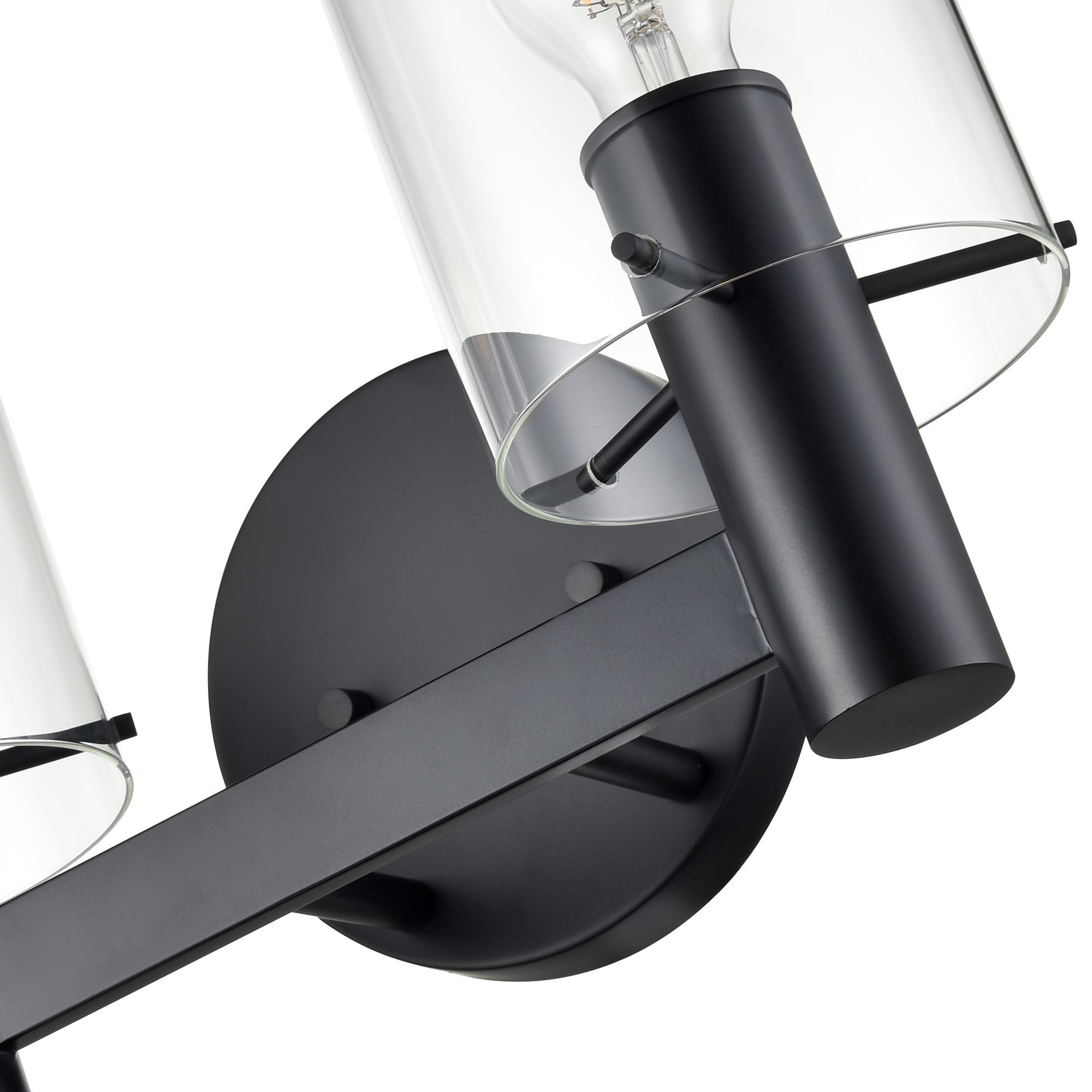 Image 6 Millennium Apolla 2-Light 15" Matte Black Vanity Light with Glass Shade more views