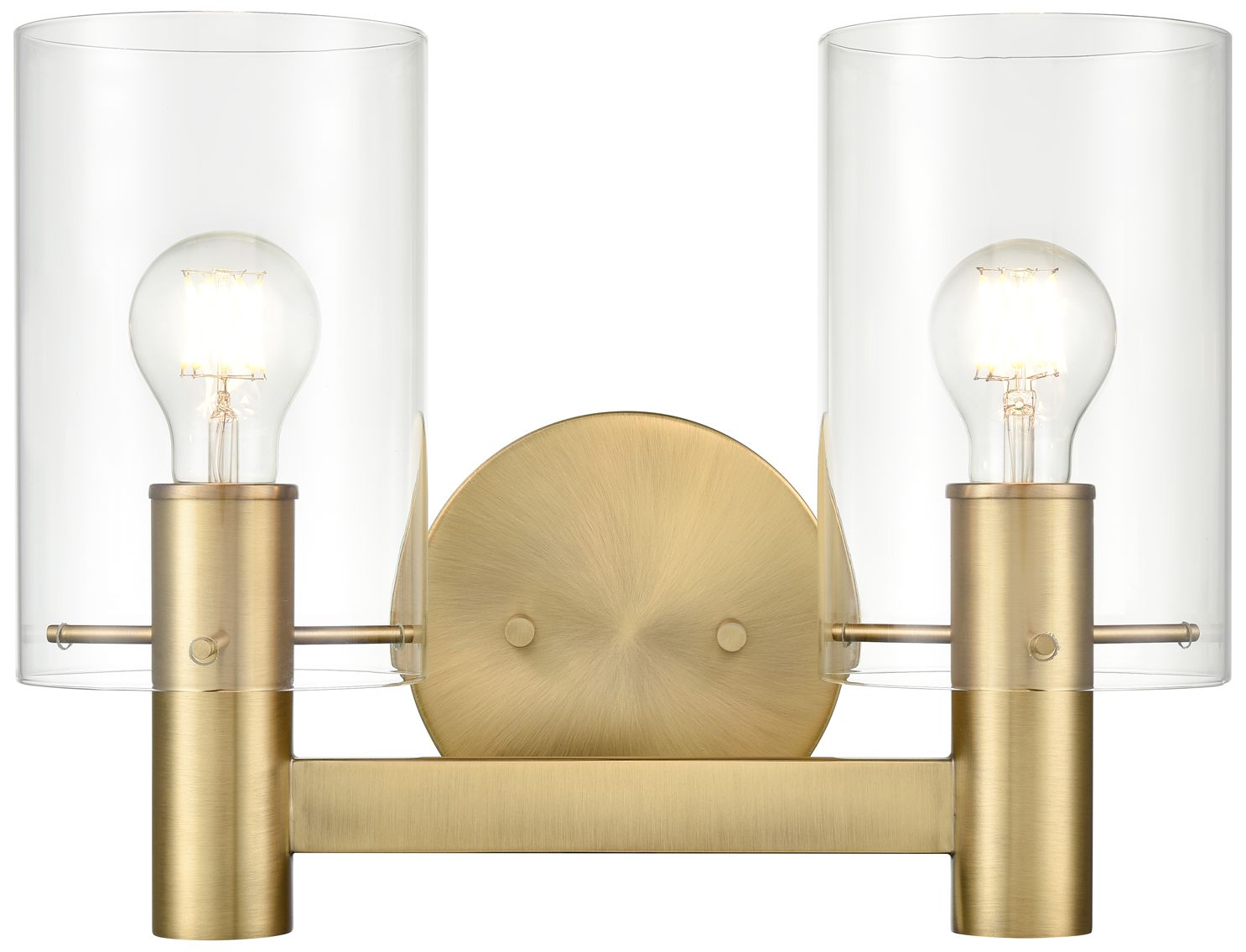 Millennium Apolla 2-Light 15" Vintage Brass Vanity Light with Glass Shade