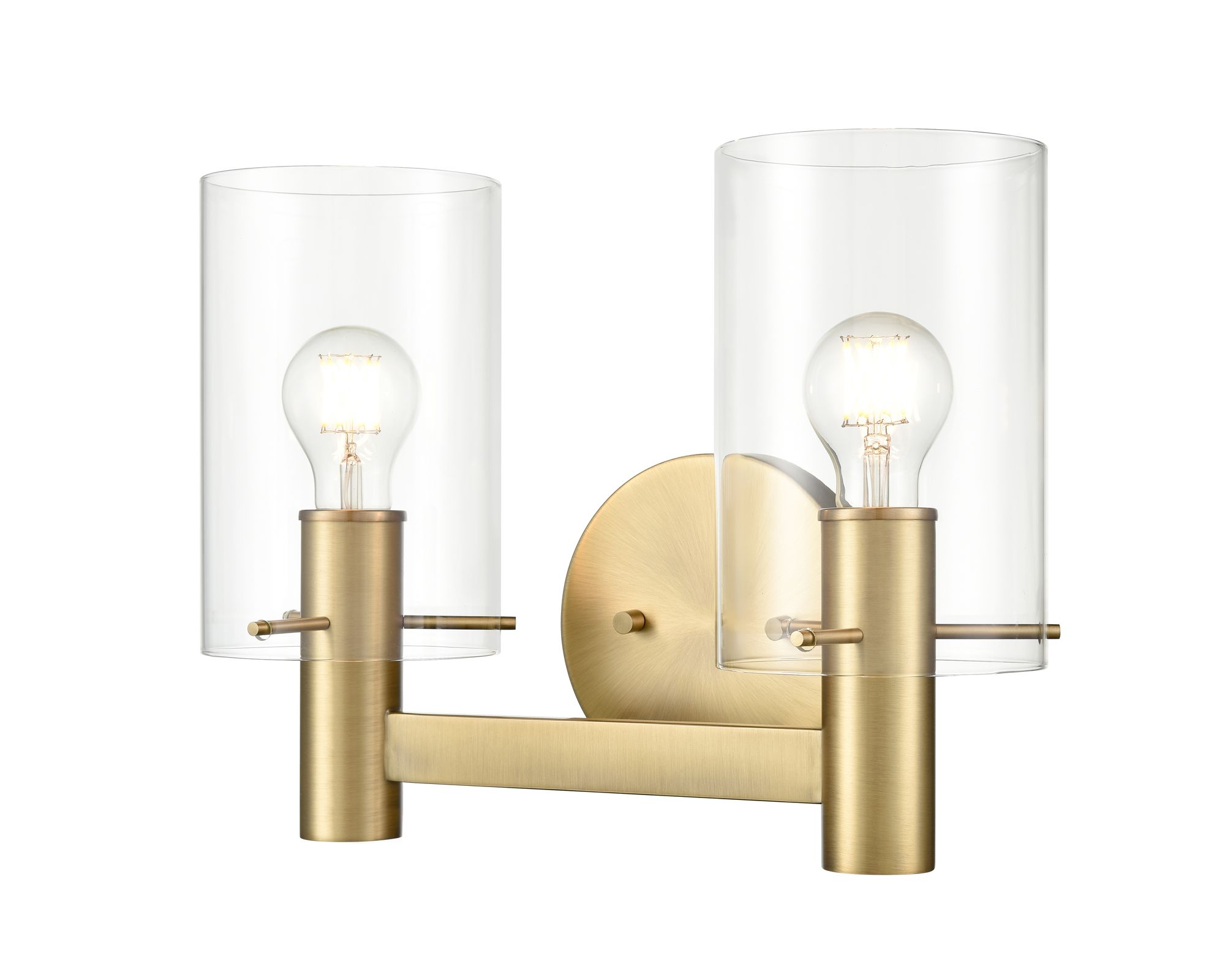 Image 2 Millennium Apolla 2-Light 15" Vintage Brass Vanity Light with Glass Shade more views