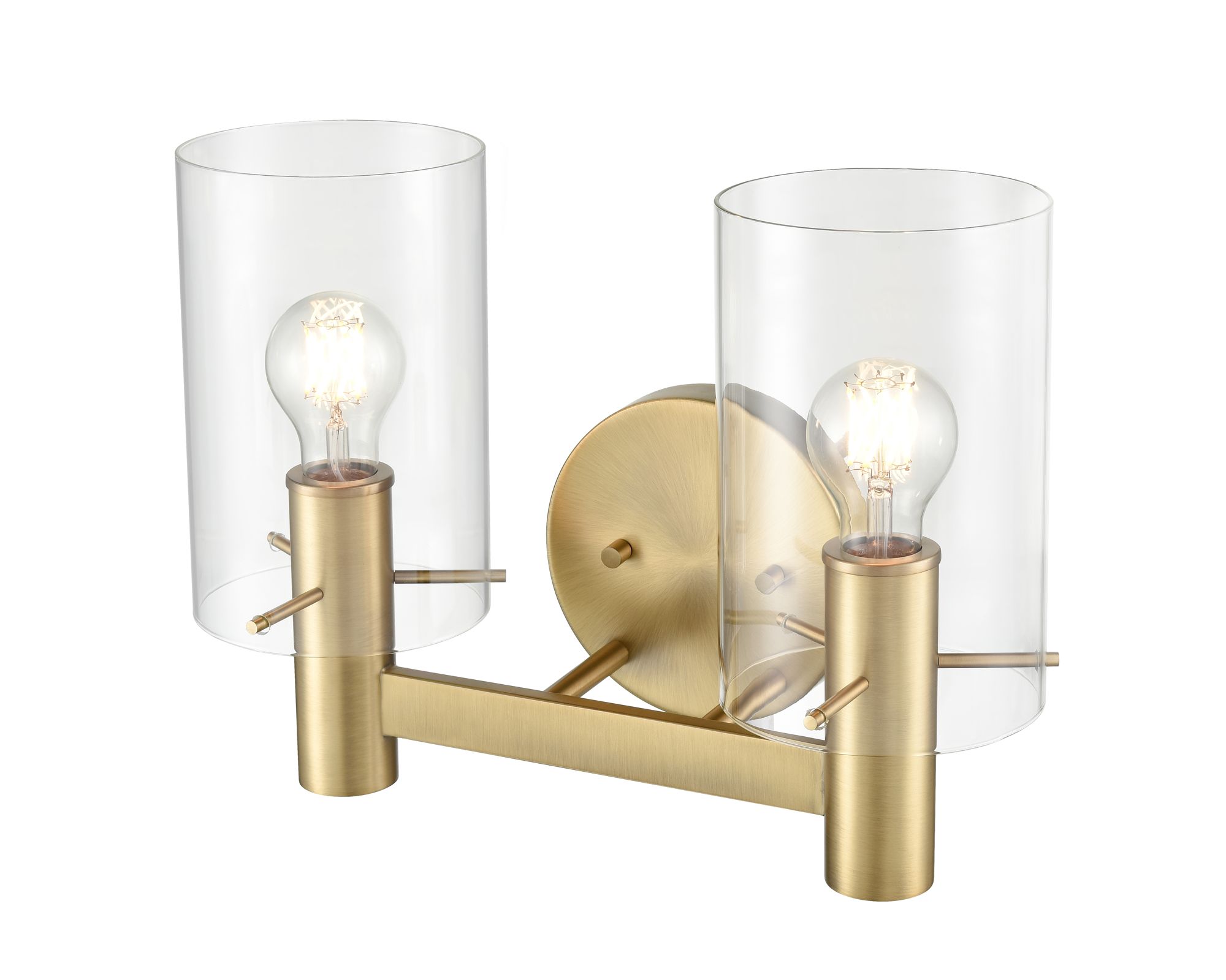 Image 3 Millennium Apolla 2-Light 15" Vintage Brass Vanity Light with Glass Shade more views
