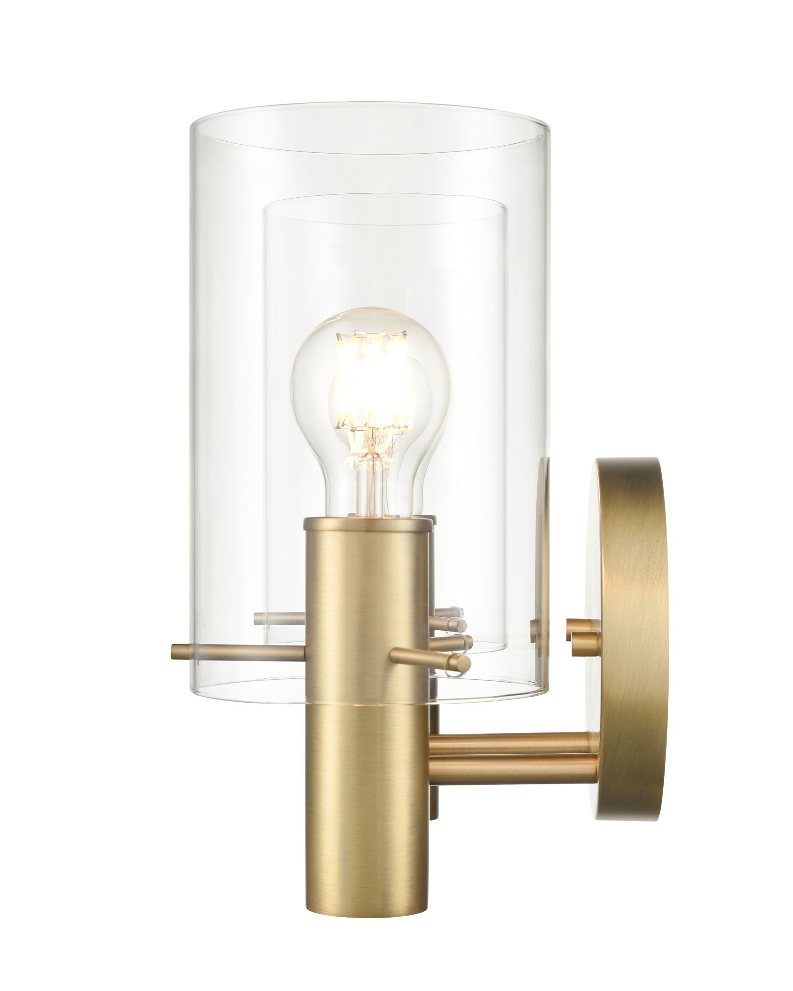 Image 4 Millennium Apolla 2-Light 15" Vintage Brass Vanity Light with Glass Shade more views