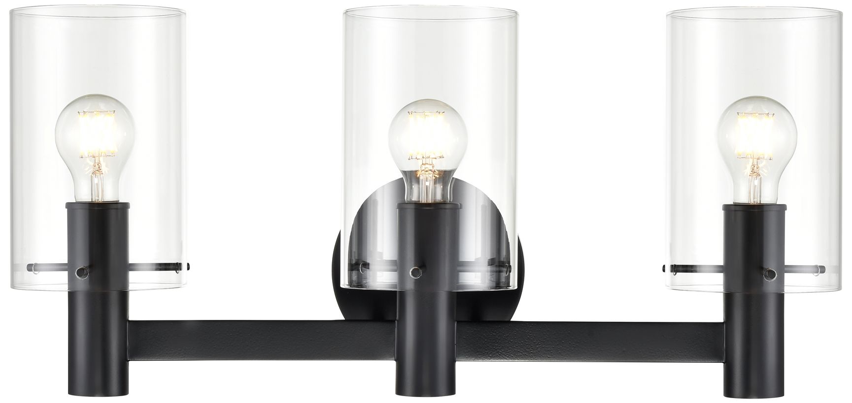 Millennium Apolla 3-Light 24" Matte Black Vanity Light with Glass Shade