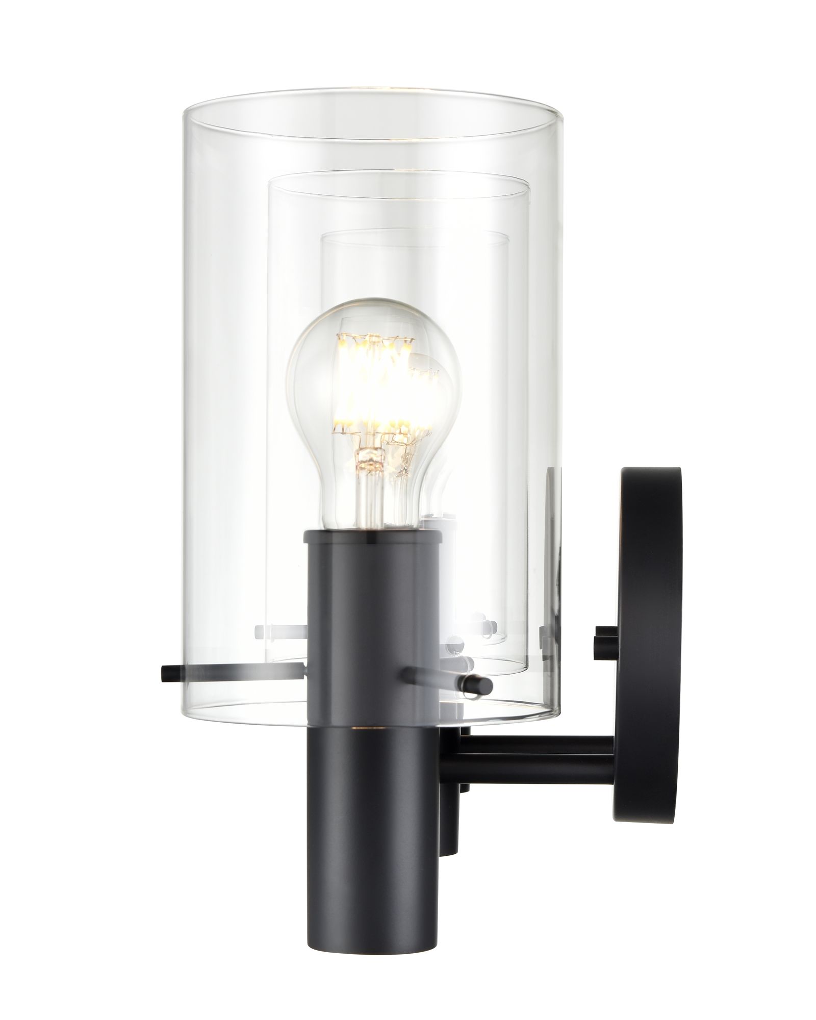 Image 5 Millennium Apolla 3-Light 24" Matte Black Vanity Light with Glass Shade more views