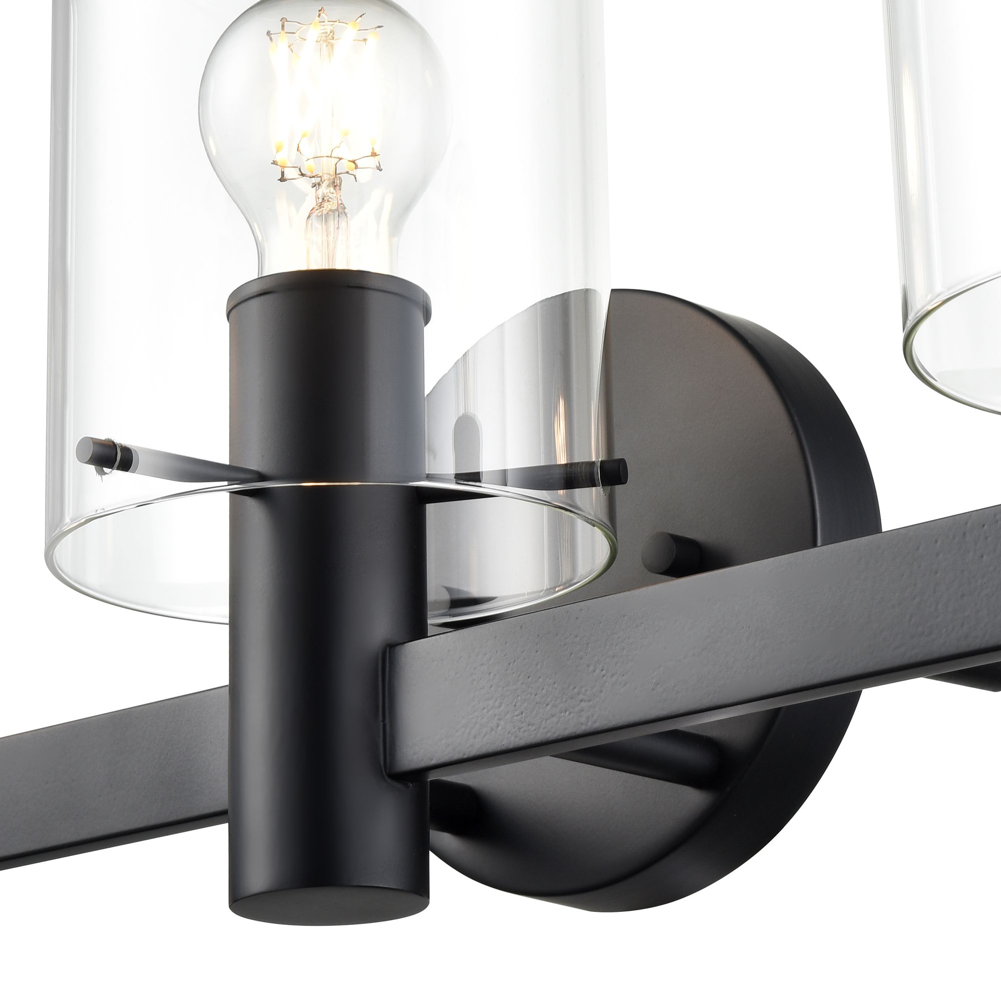 Image 6 Millennium Apolla 3-Light 24" Matte Black Vanity Light with Glass Shade more views