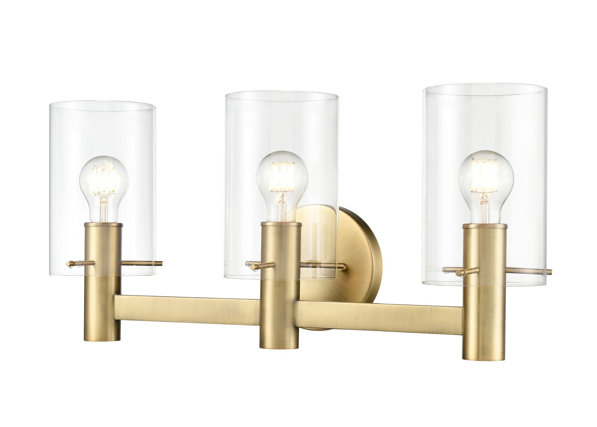 Image 2 Millennium Apolla 3-Light 24" Vintage Brass Vanity Light with Glass Shade more views