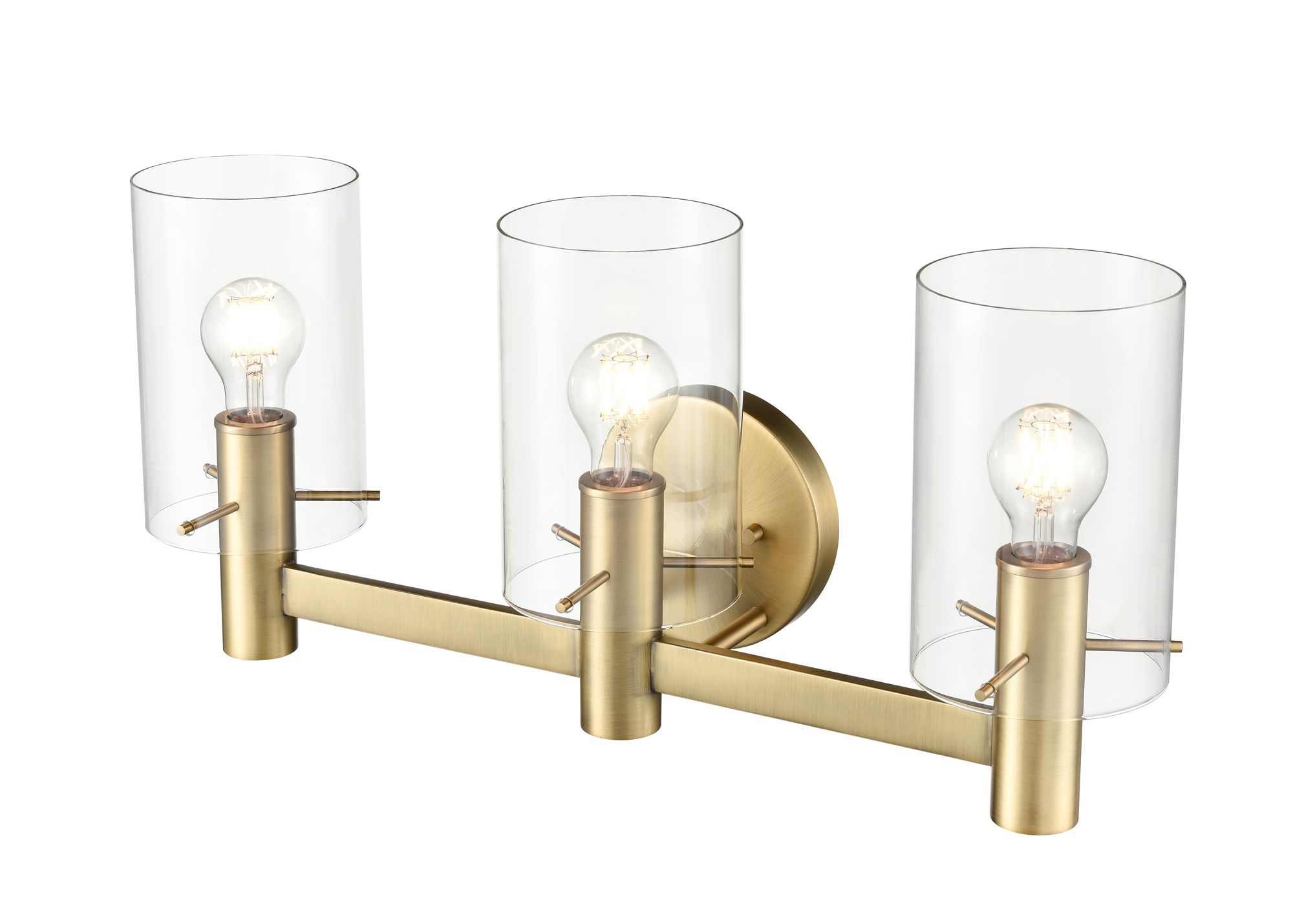 Image 3 Millennium Apolla 3-Light 24" Vintage Brass Vanity Light with Glass Shade more views