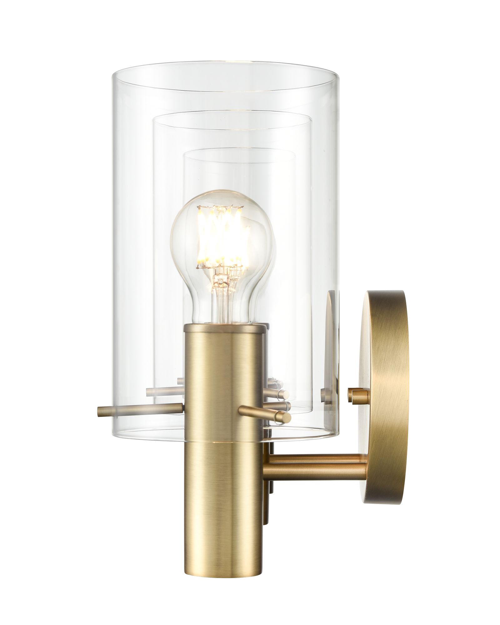 Image 4 Millennium Apolla 3-Light 24" Vintage Brass Vanity Light with Glass Shade more views