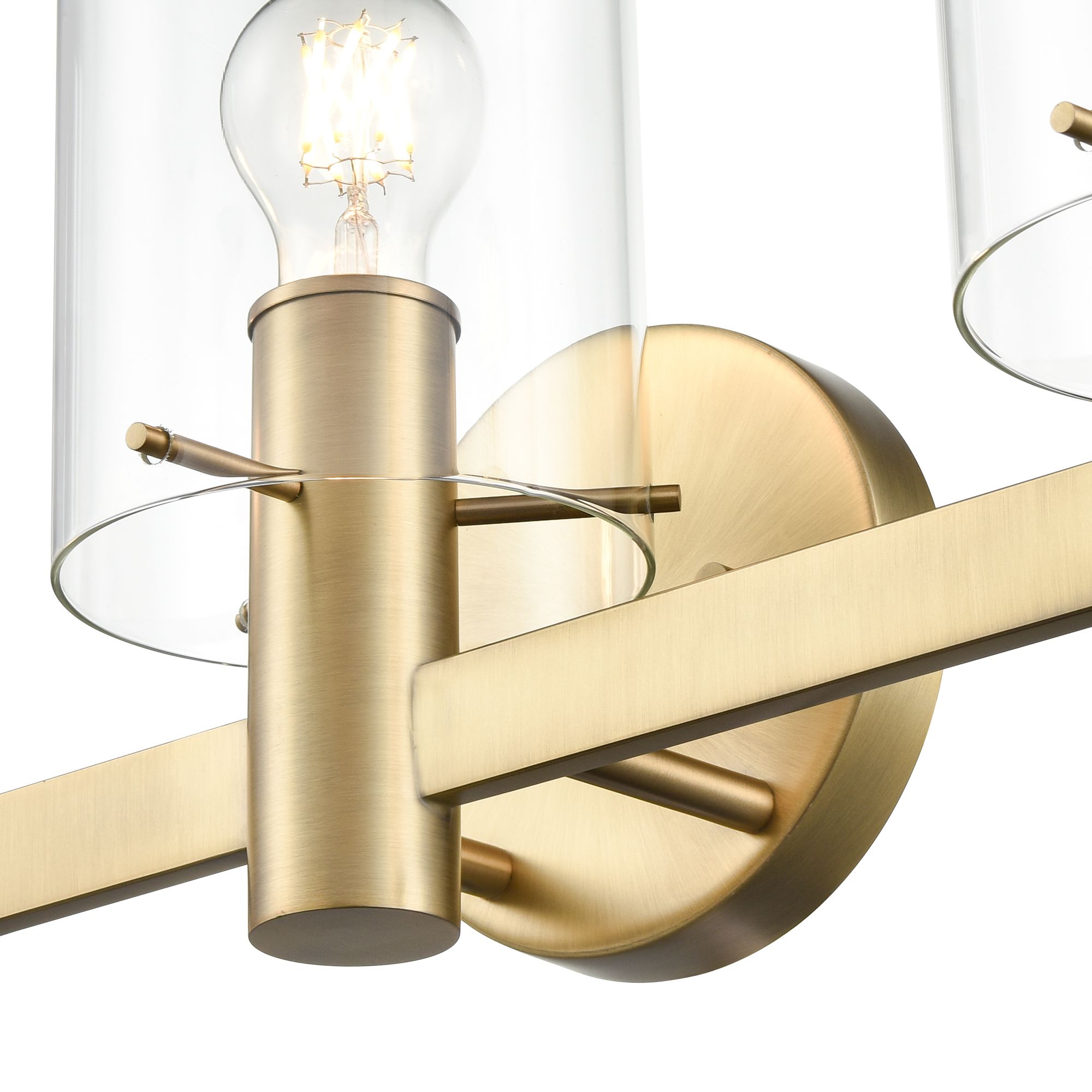 Image 5 Millennium Apolla 3-Light 24" Vintage Brass Vanity Light with Glass Shade more views