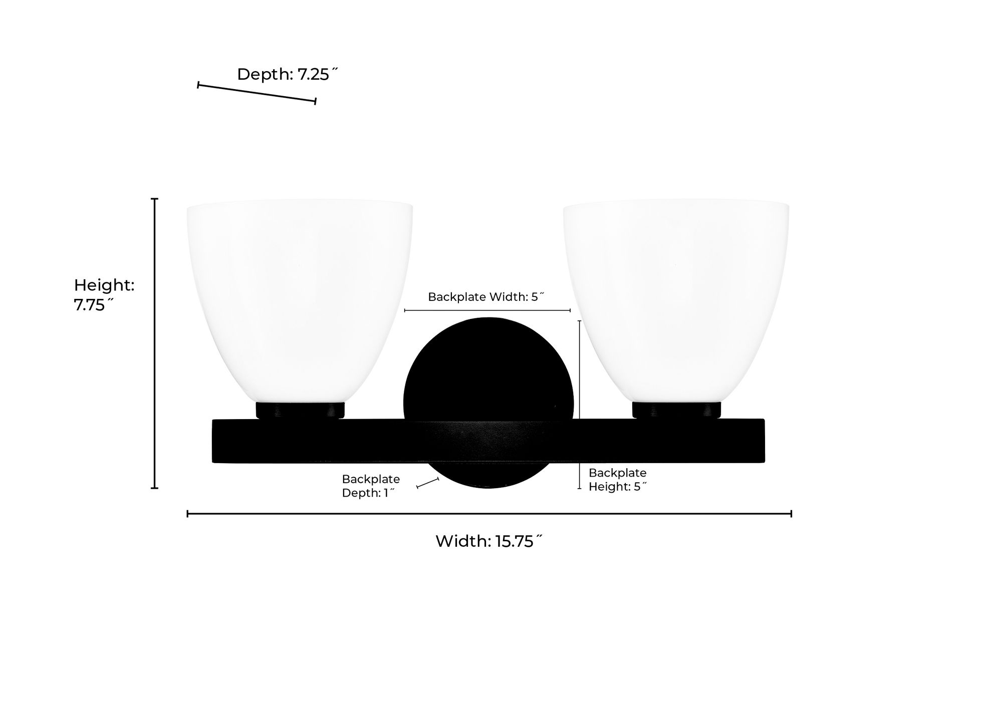 Millennium Apria 2-Light 15.75" Modern Gold Vanity Light with Glass Shade