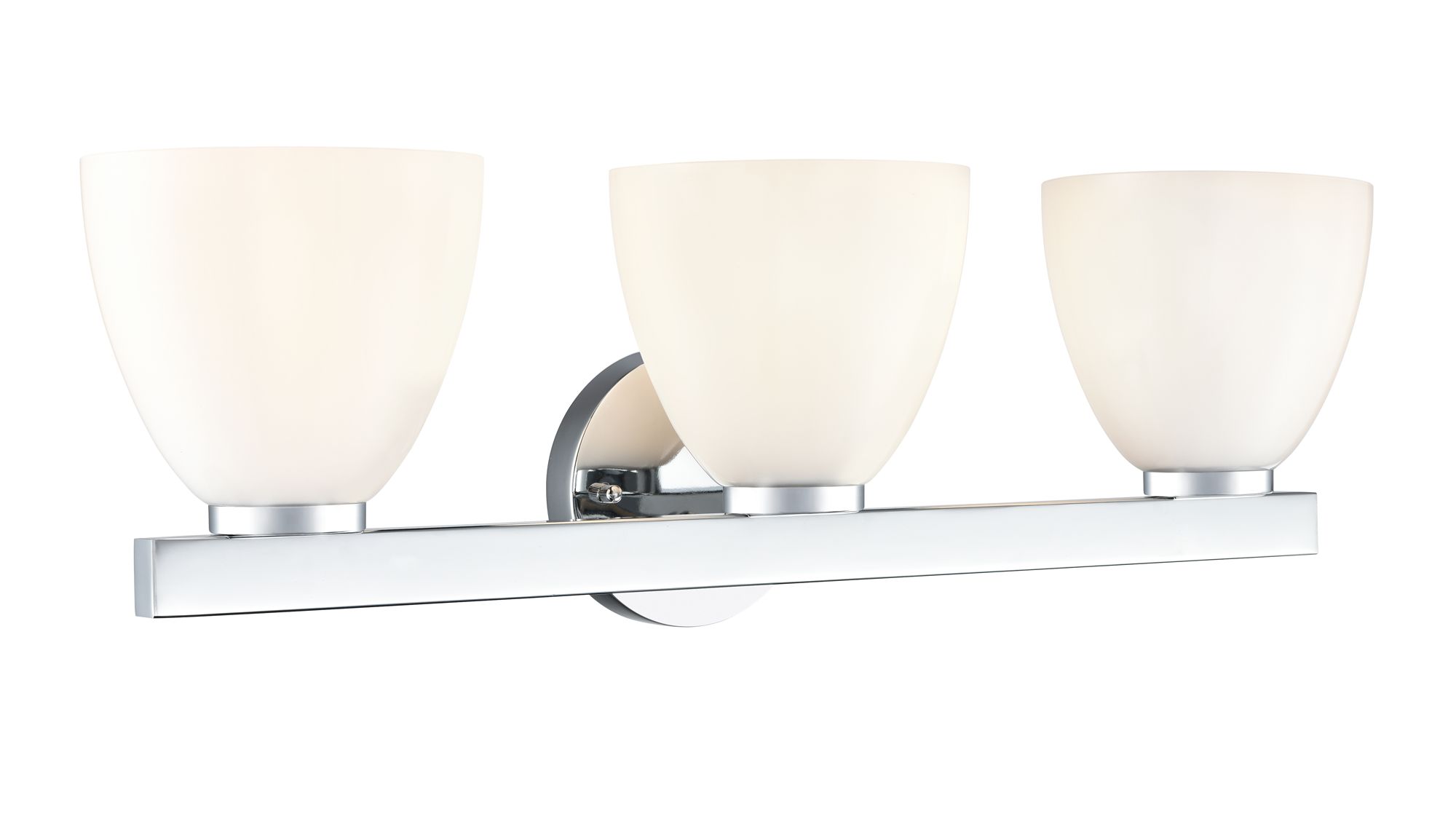 Image 2 Millennium Apria 3-Light 24" Polished Chrome Vanity Light with Glass Shade more views