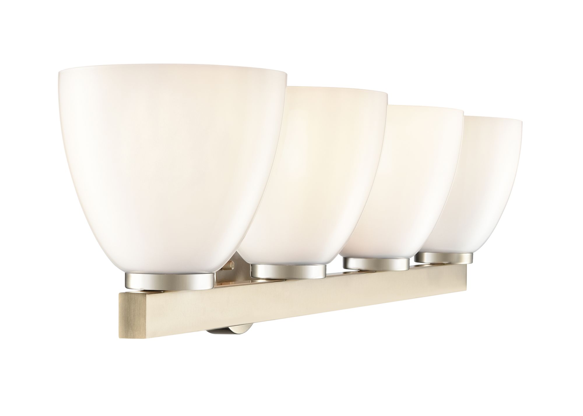Image 4 Millennium Apria 4-Light 33" Modern Gold Vanity Light with Glass Shade more views
