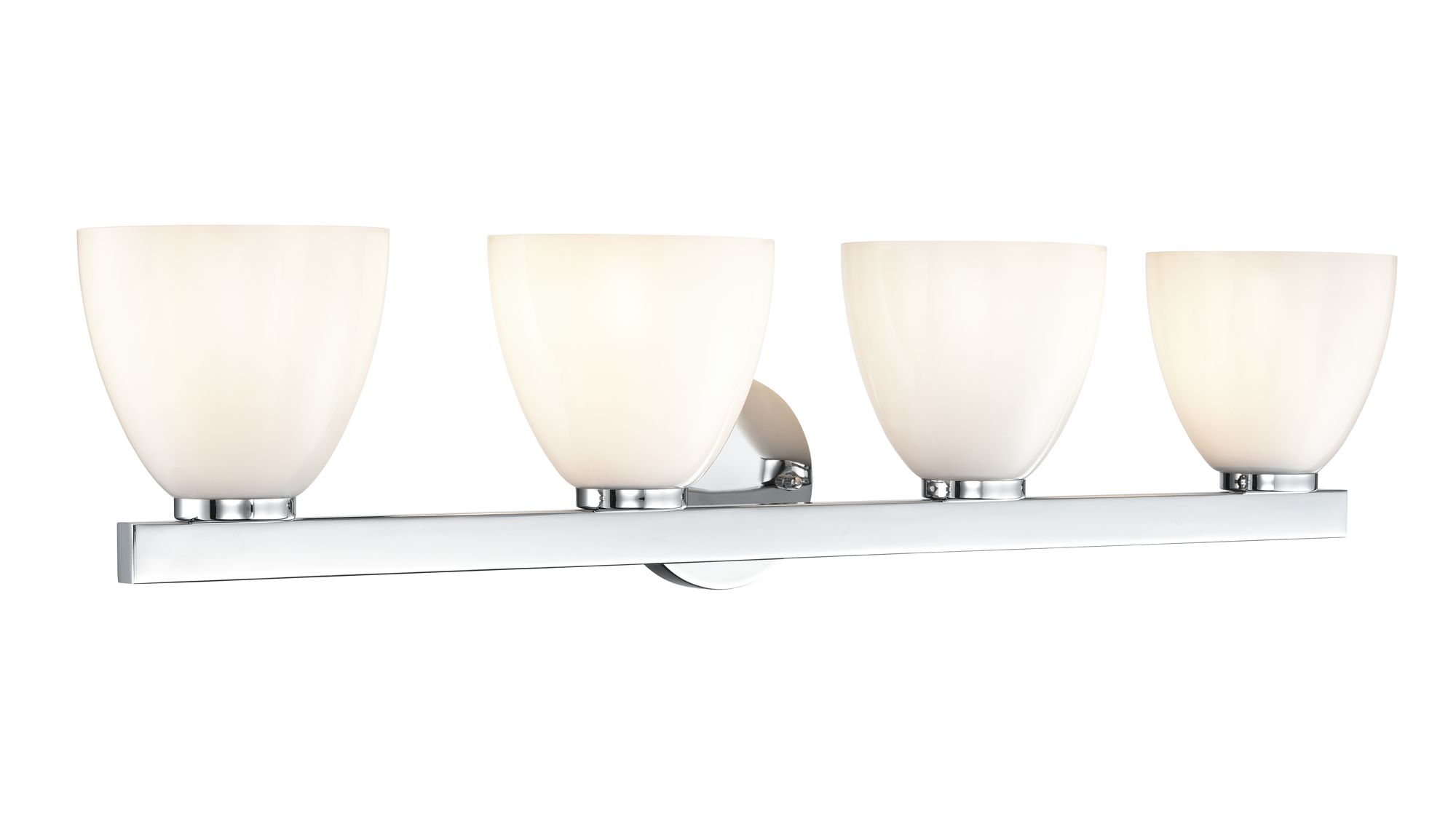 Image 2 Millennium Apria 4-Light 33" Polished Chrome Vanity Light with Glass Shade more views