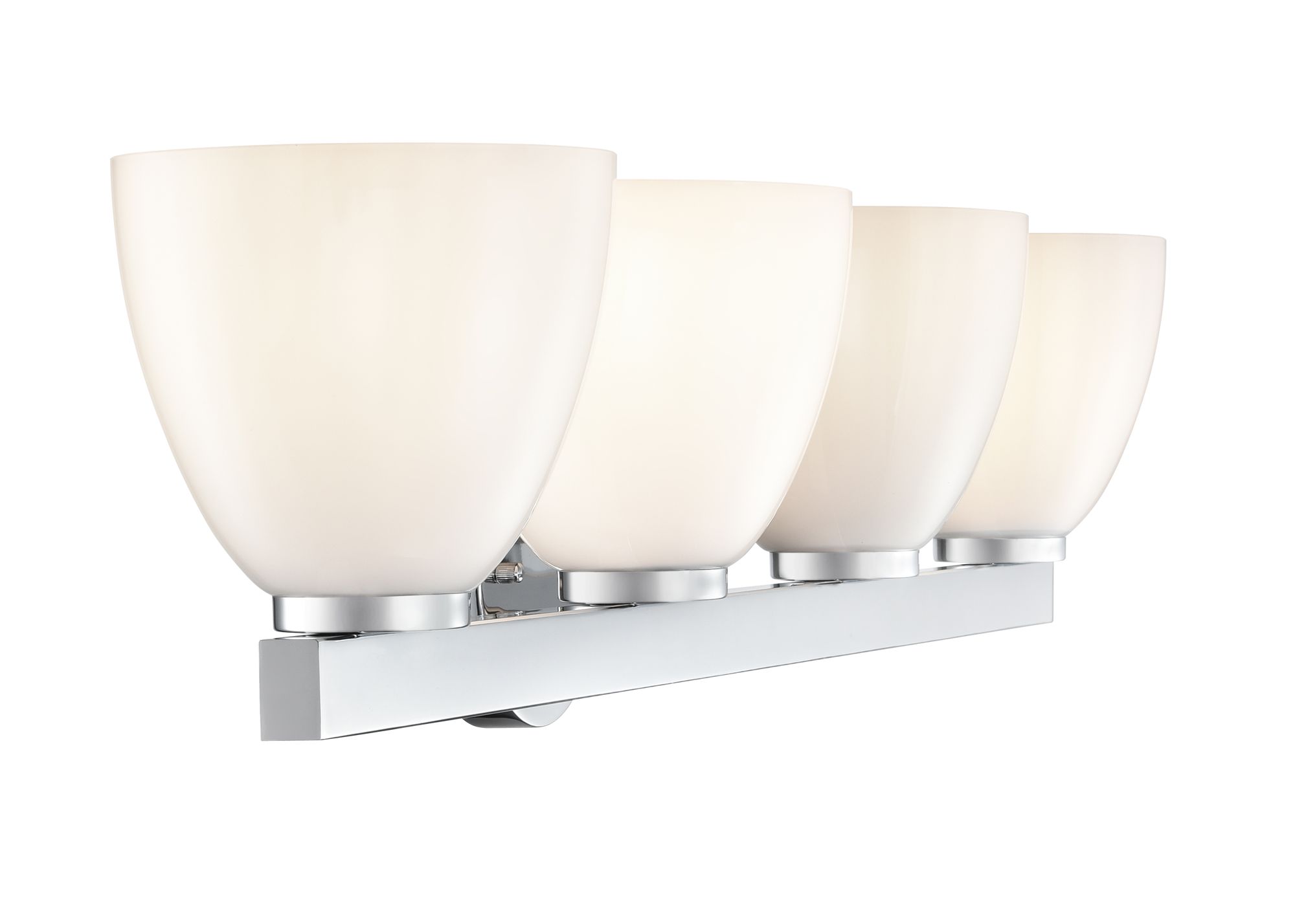 Image 4 Millennium Apria 4-Light 33" Polished Chrome Vanity Light with Glass Shade more views
