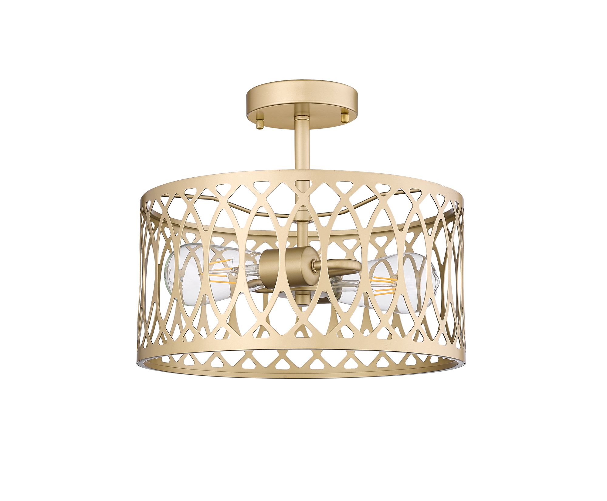Image 2 Millennium Arelyn 2-Light Painted Modern Gold Semi-Flush Ceiling Mount more views