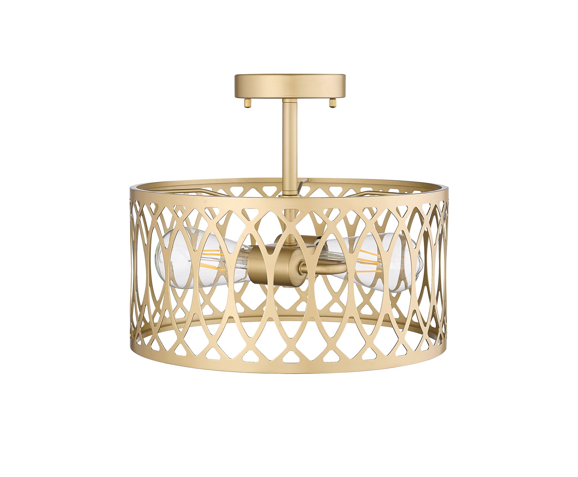 Image 4 Millennium Arelyn 2-Light Painted Modern Gold Semi-Flush Ceiling Mount more views