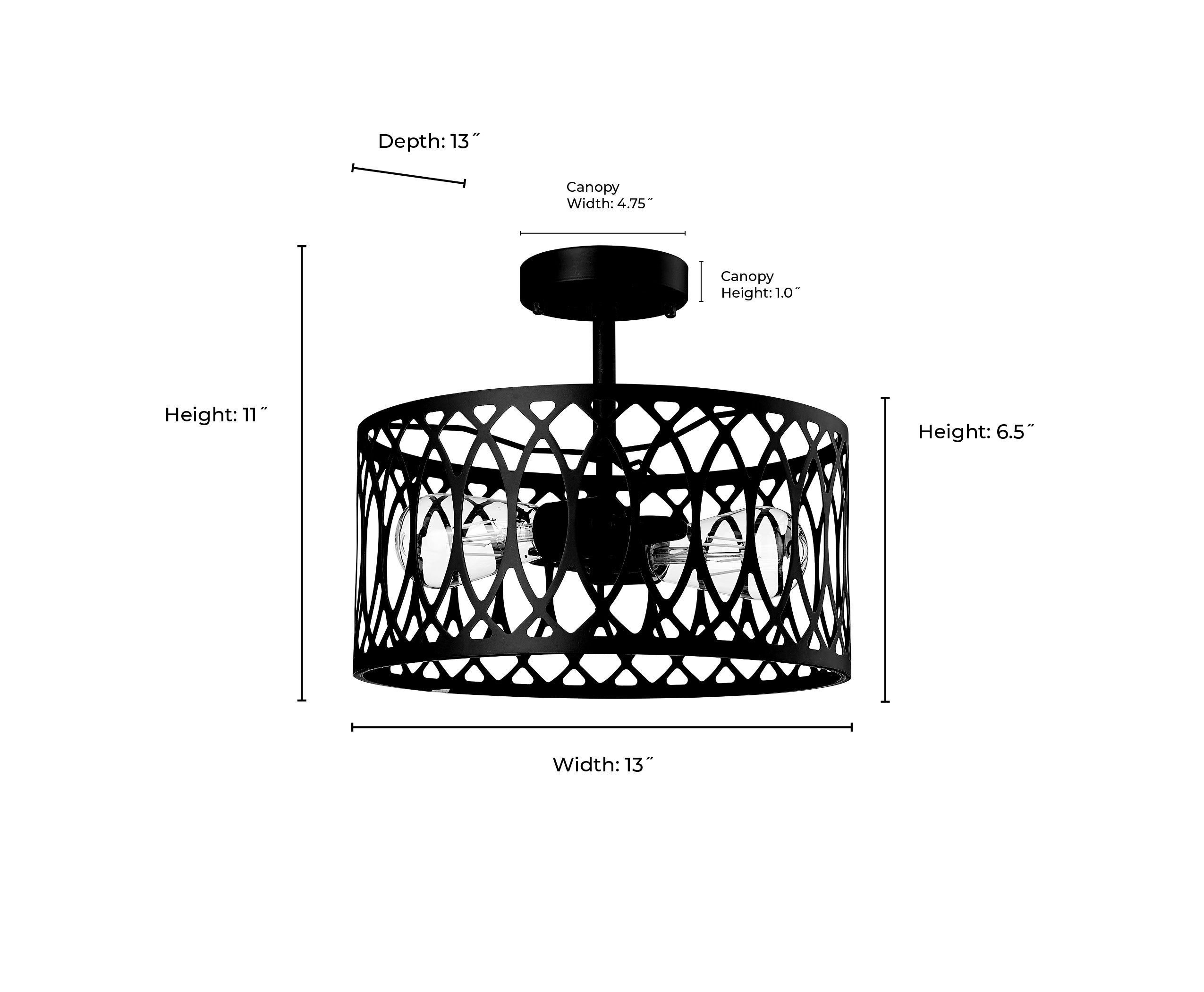 Image 6 Millennium Arelyn 2-Light Painted Modern Gold Semi-Flush Ceiling Mount more views